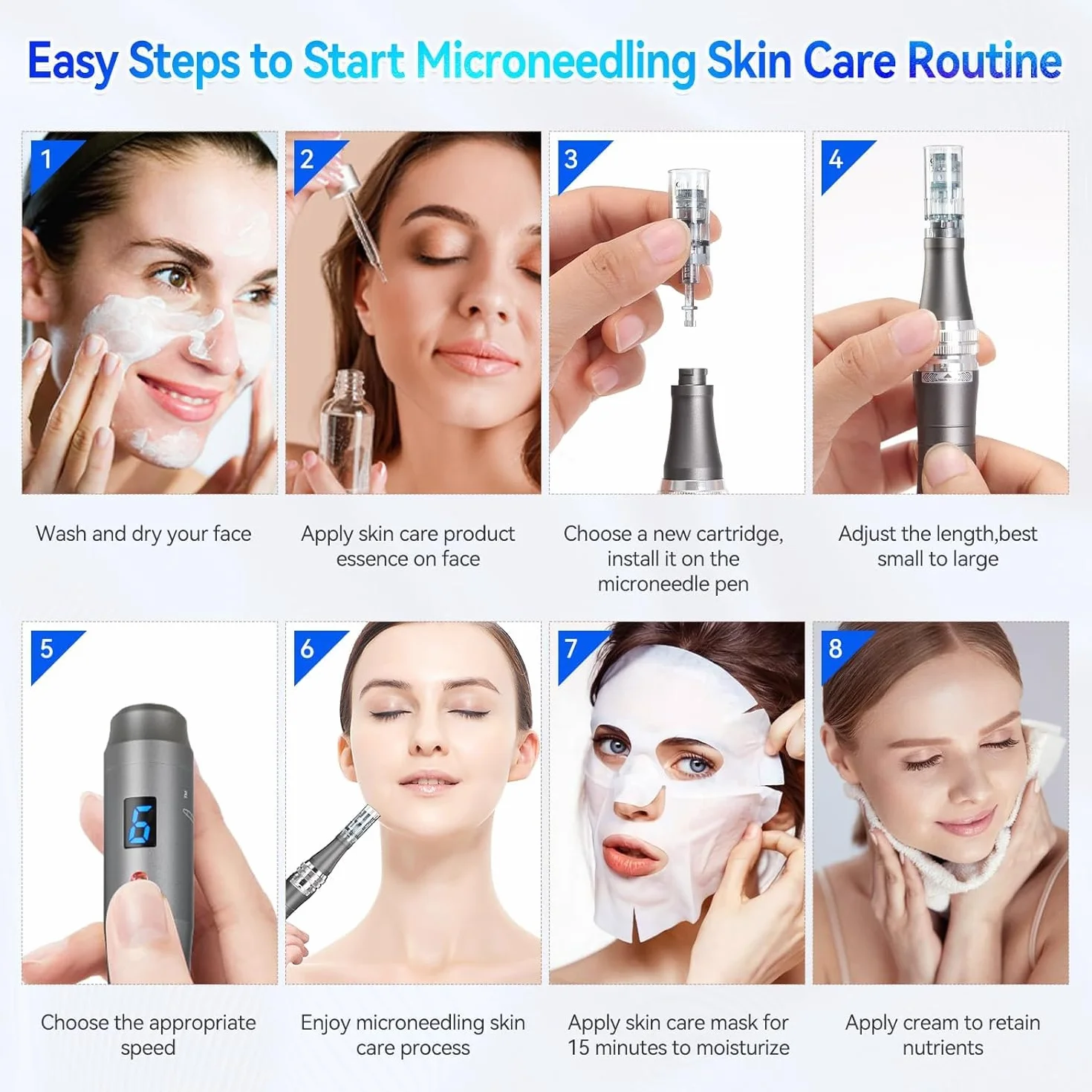Dermapen Cartuchos de 16 Agujas 20pc, Repuesto para Microneedling M8