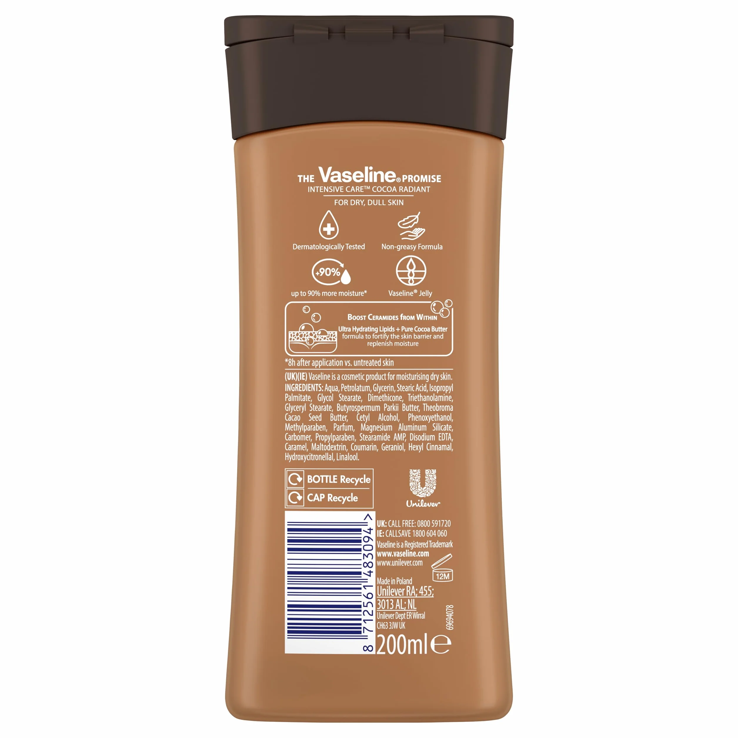Vaseline Intensive Care Cocoa Radiant Loción Corporal Hidratante 48H 2x200ml