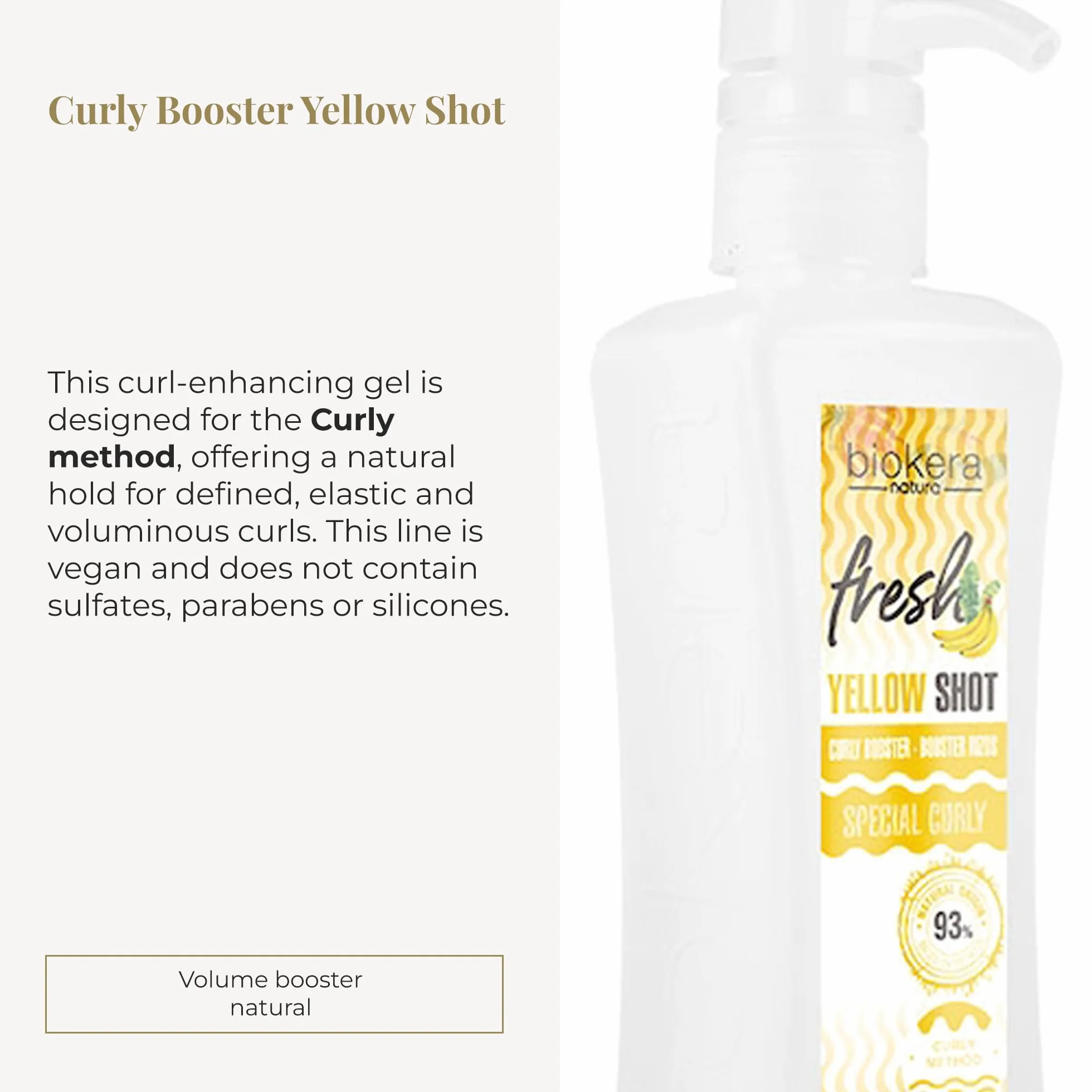 Biokera Fresh Salerm Gel Activador de Rizos Curly Booster Yellow Shot 300 ml Rizos Definidos Sin Sulfatos Vegano