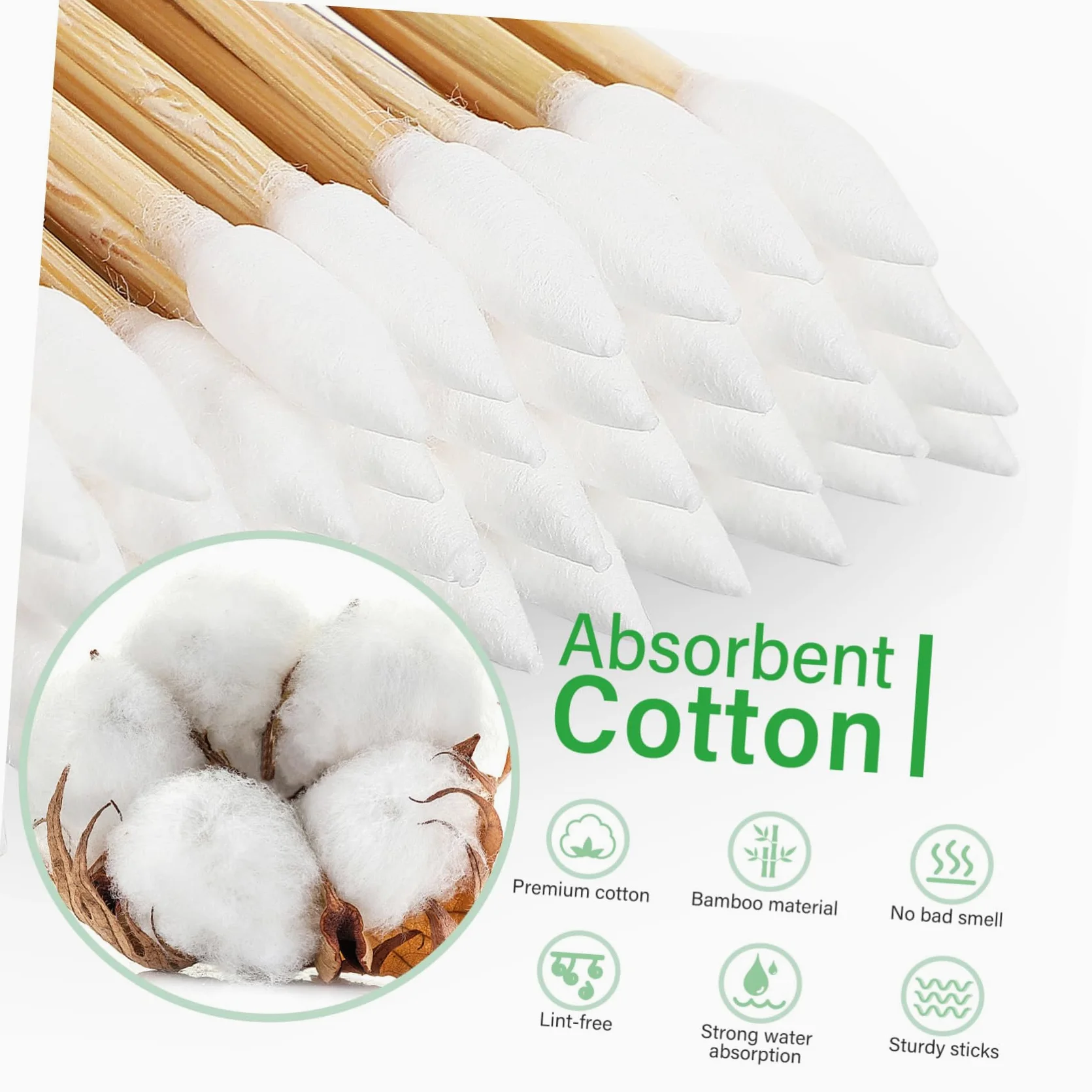 Palillos Aplicadores De Maquillaje Hisopos De Algodón Para Oídos Hisopos Limpiadores Para Fines Cosméticos Puntas Para Baño Uñas De Oídos Puntas Para Remover 500 piezas*4