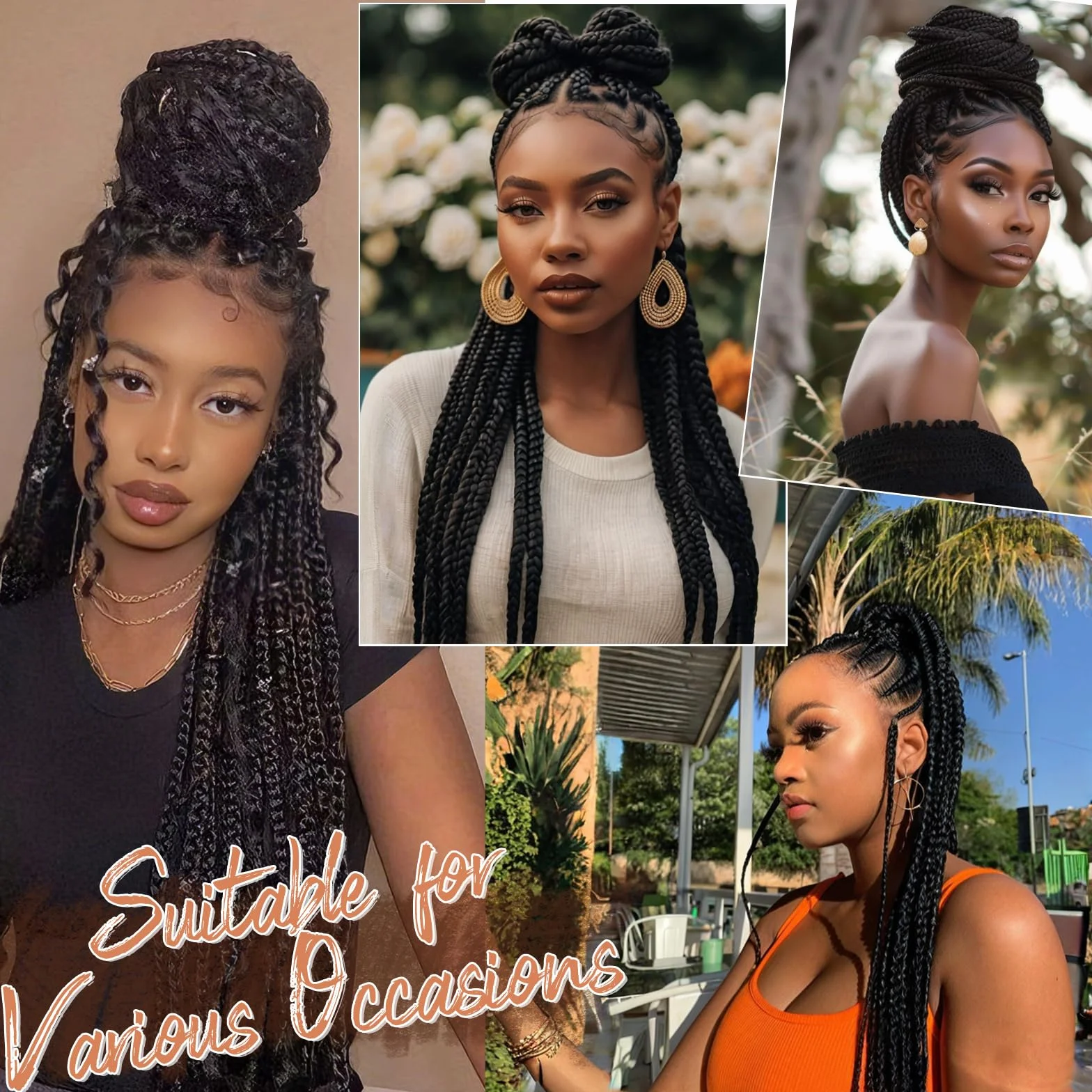 Pre-Stretched Braiding Hair 66cm 8 Packs Jet Negro Largo Braiding Hair Trenzas Africanas Yaki Texture 1B#