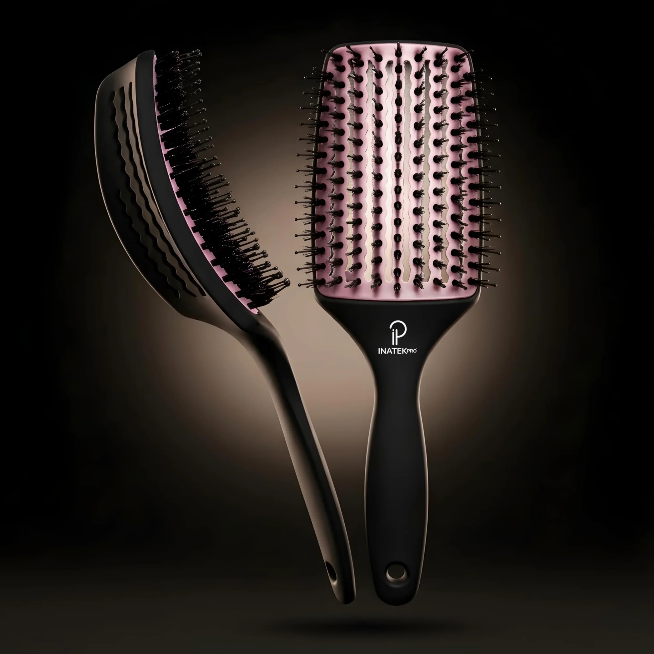 Cepillo de cerdas de jabalí curvado ventilado para secado con secador (grande) con mango cómodo, cepillo de cerdas suaves para cabello grueso y fino, cerdas naturales de jabalí para mujeres,