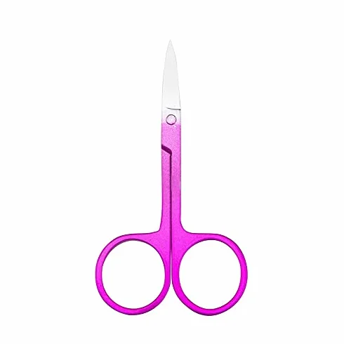 JZ Scissors 1PC Stainless Steel Small Nail Tools Eyebrow Nose Hair Scissors Cut Manicure Trimming Tweezer Makeup Beauty Tool (Color : Light Pink) (Gradient Powder)