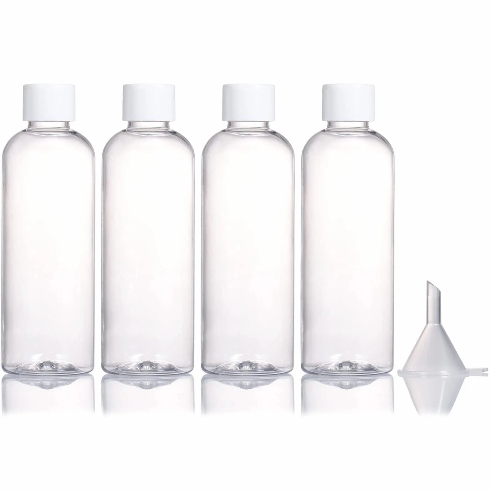 Botellas de Viaje Recargables 100 ml Plástico Transparente con Tapas de Rosca