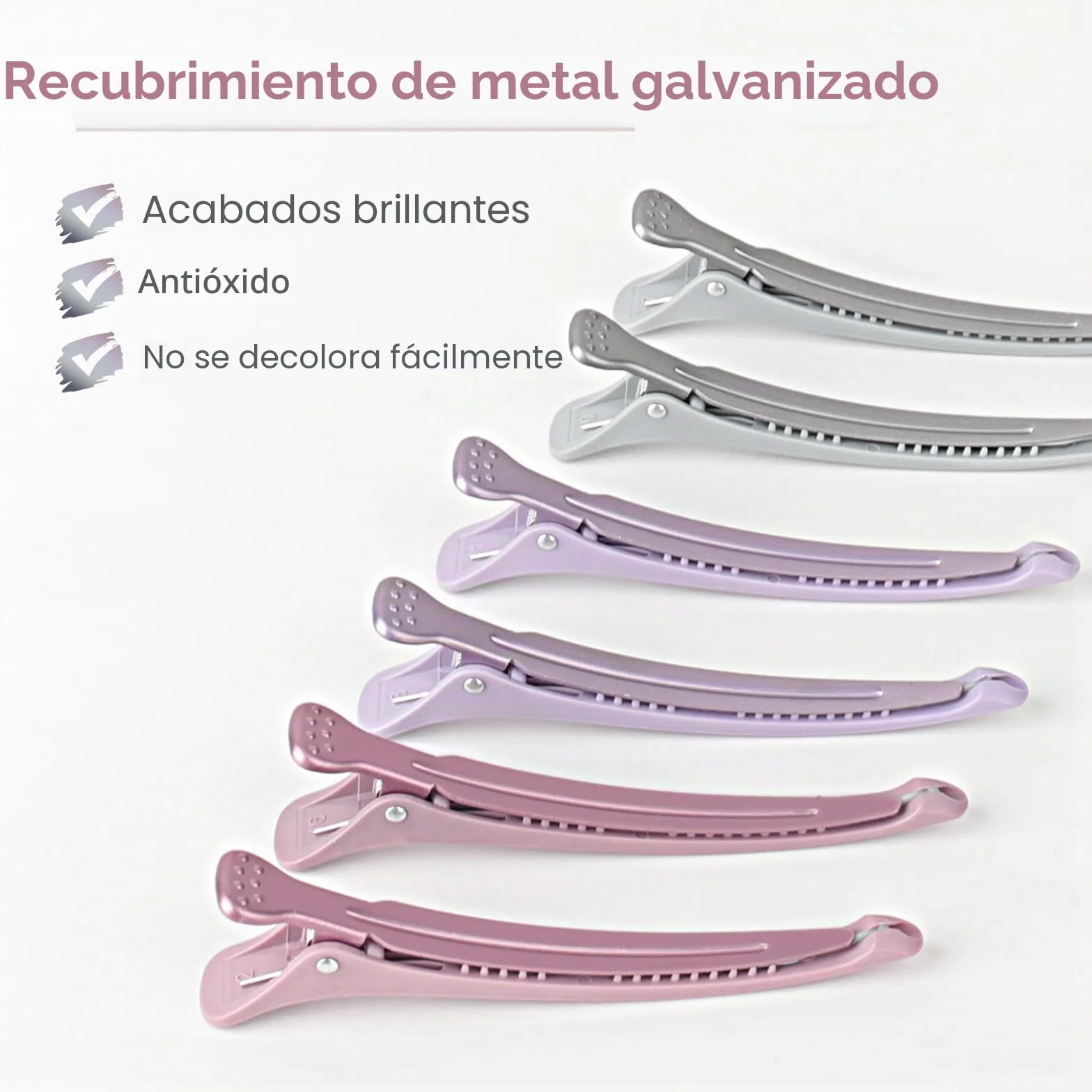 AIMIKE Pinzas Pelo Seccionamiento Profesionales Duckbill con Banda Silicona Accesorios Estilismo Salón