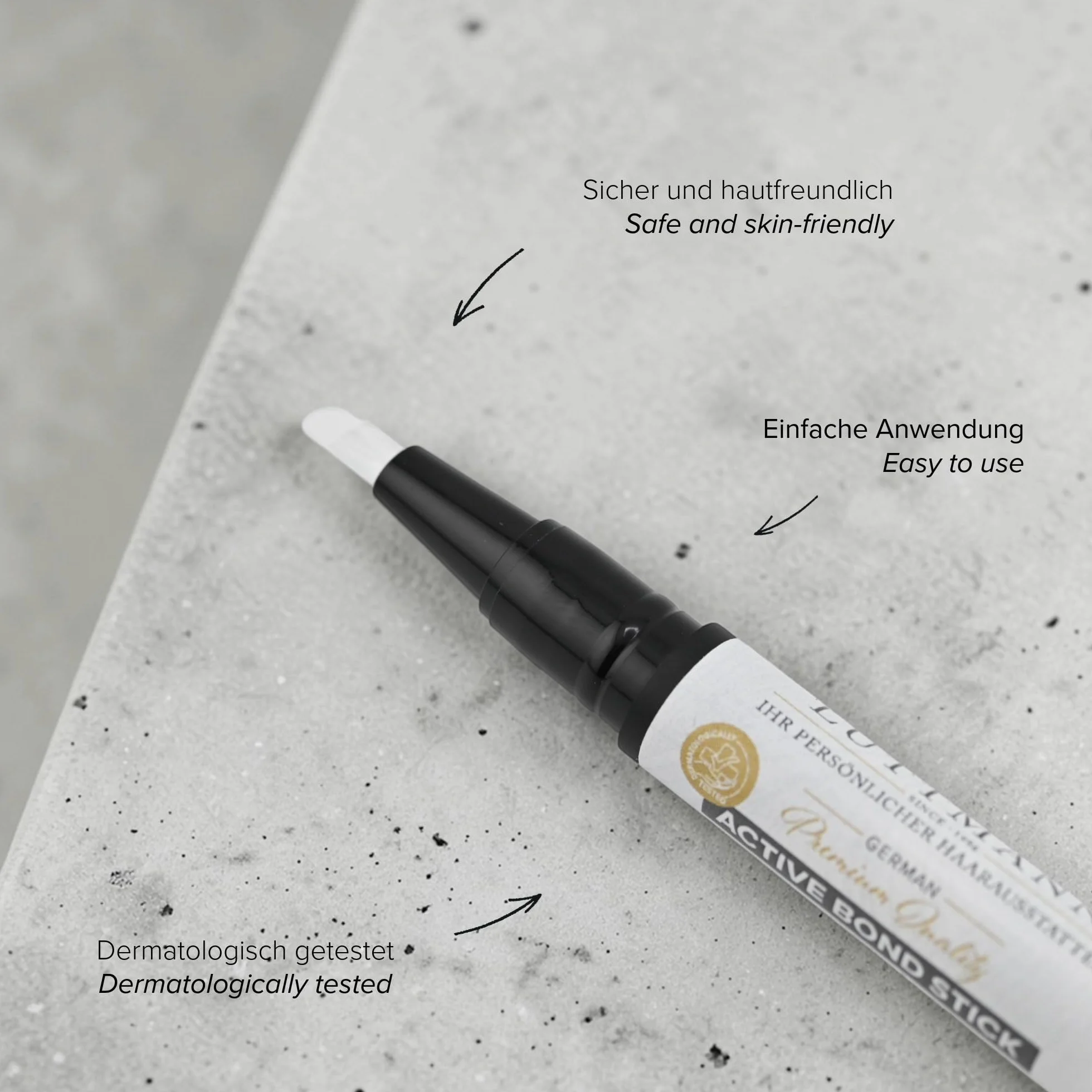 Active Bond Stick - Pegamento para cabello en palo giratorio con pincel de precisión