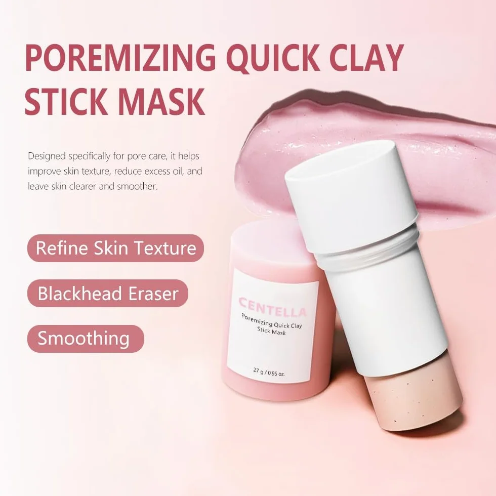 Mascarilla de Barro Refinadora de Poros con Centella Asiática 27 g - Clínicamente probada para limpiar puntos negros y blancos