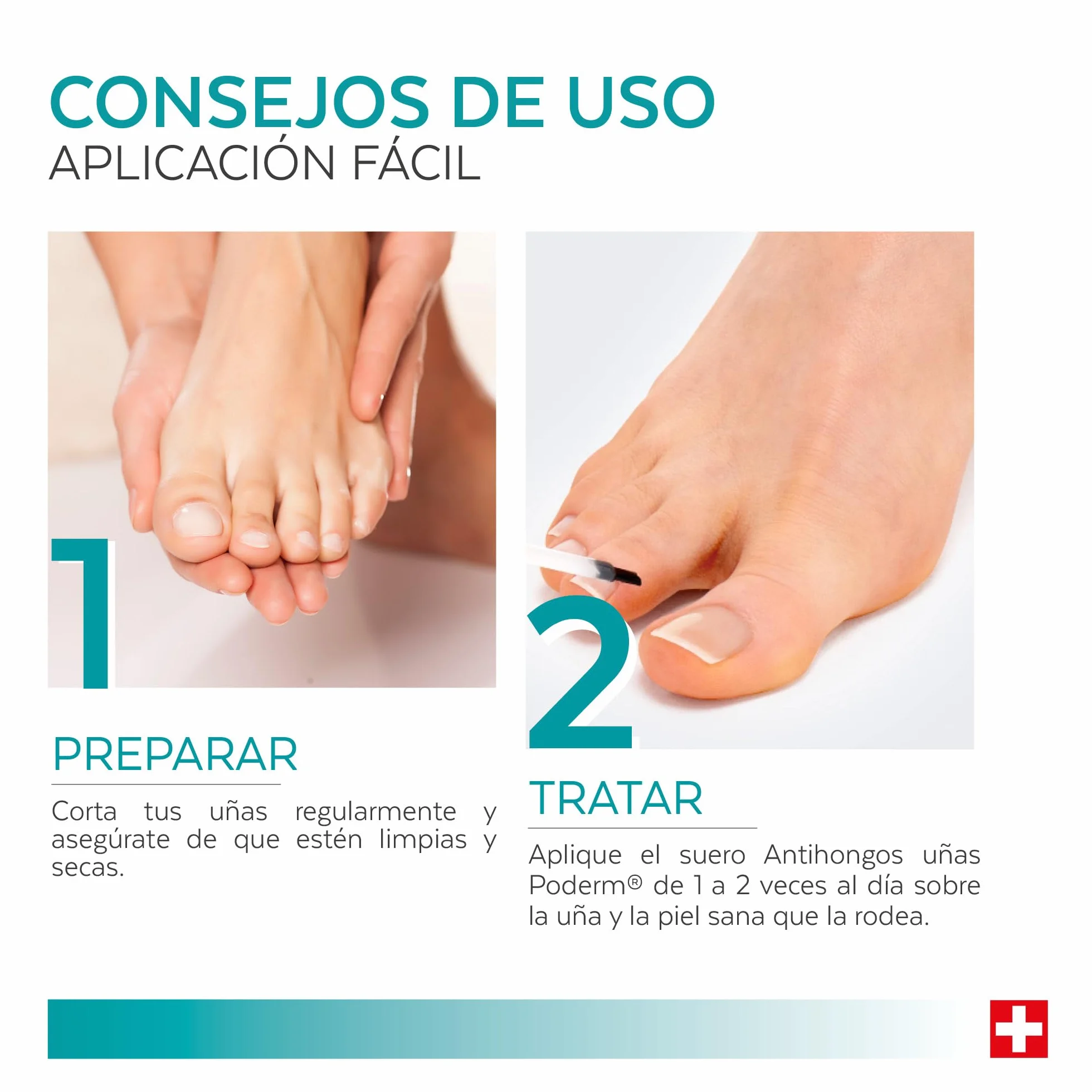 PODERM Tratamiento Hongos Uñas Pies Antihongos Reparador Purificante Revitalizante Cuidado Profesional Pie Mano Hecho en Suiza