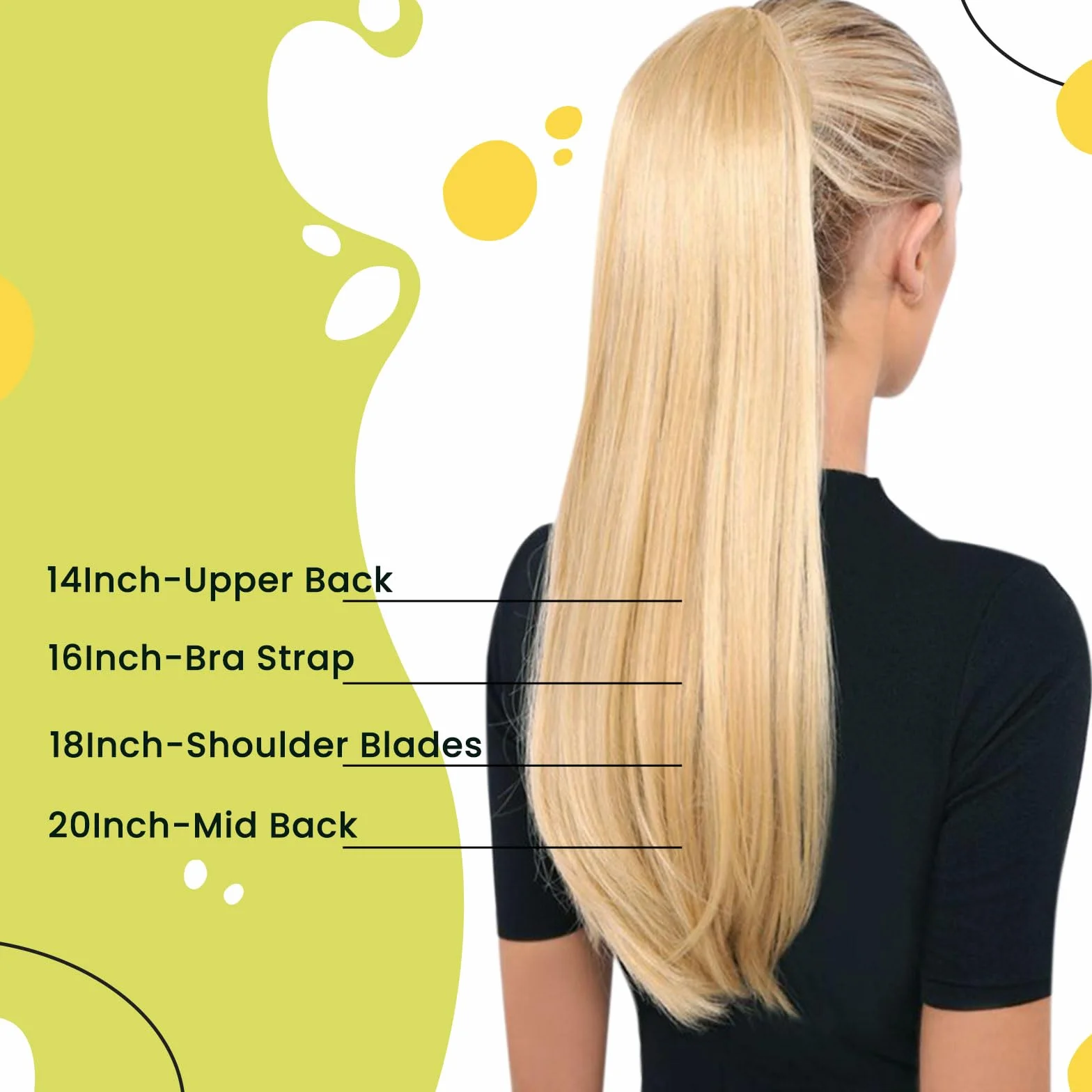 RUNATURE Extensiones Pelo Natural de Coleta Marron Claro con Rubia 30cm 70g Platino Extensiones Coleta Pelo Natural Liso #8P60