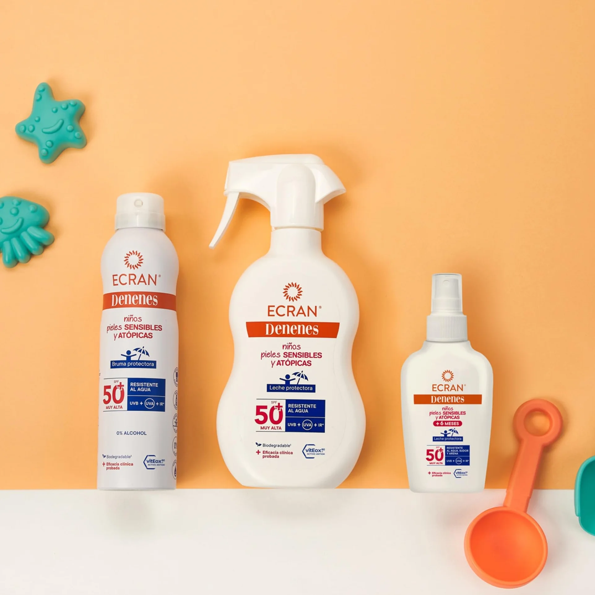 Denenes Bruma Protectora FPS 50 Niños 80 Minutos Protección UVB UVA IR-A Extracto Algodón Pantenol Vitamina E 2 x 250 ml