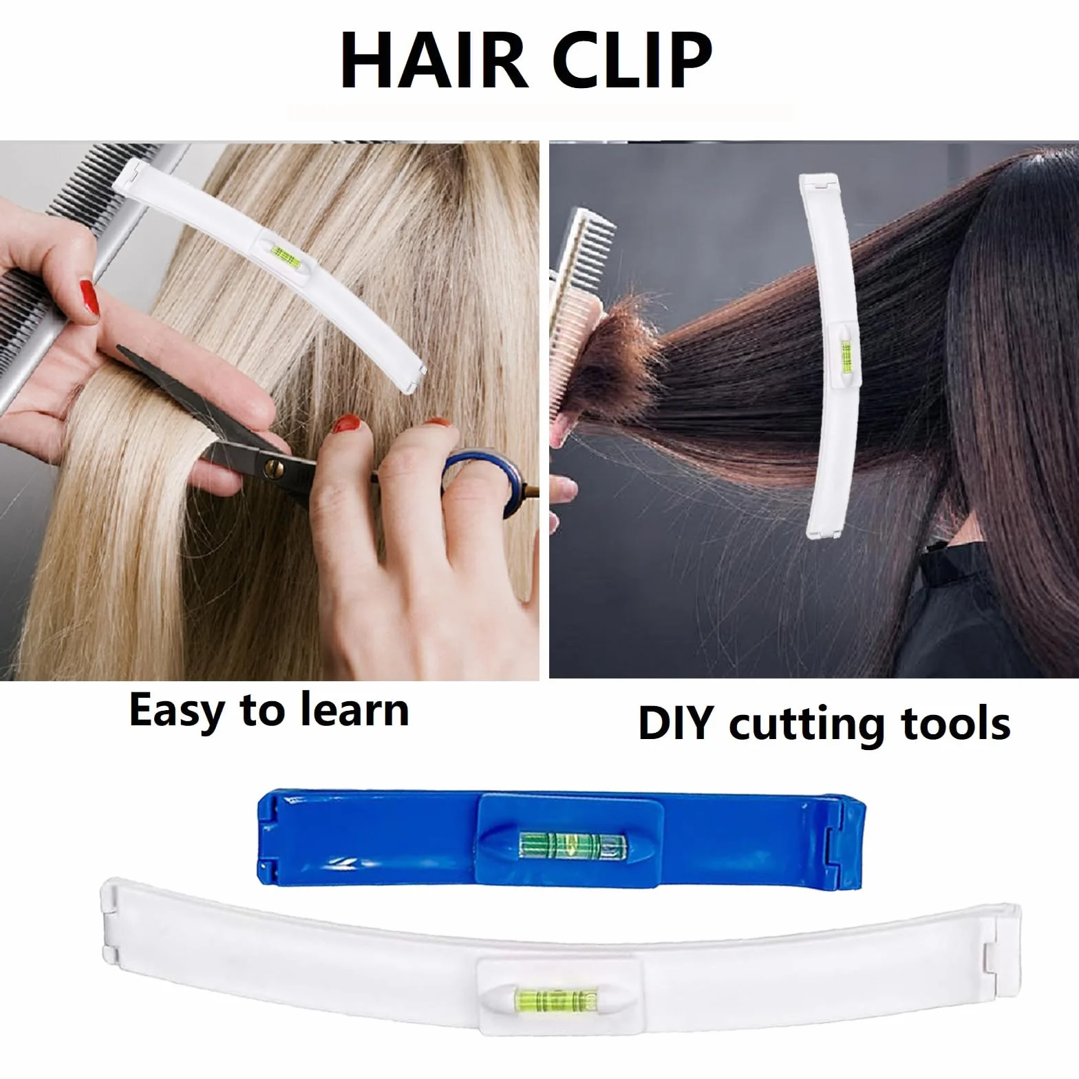 Cortapelos con Tijeras DIY, Clip de Ayuda para Flequillo Recto, Herramienta de Corte de Cabello