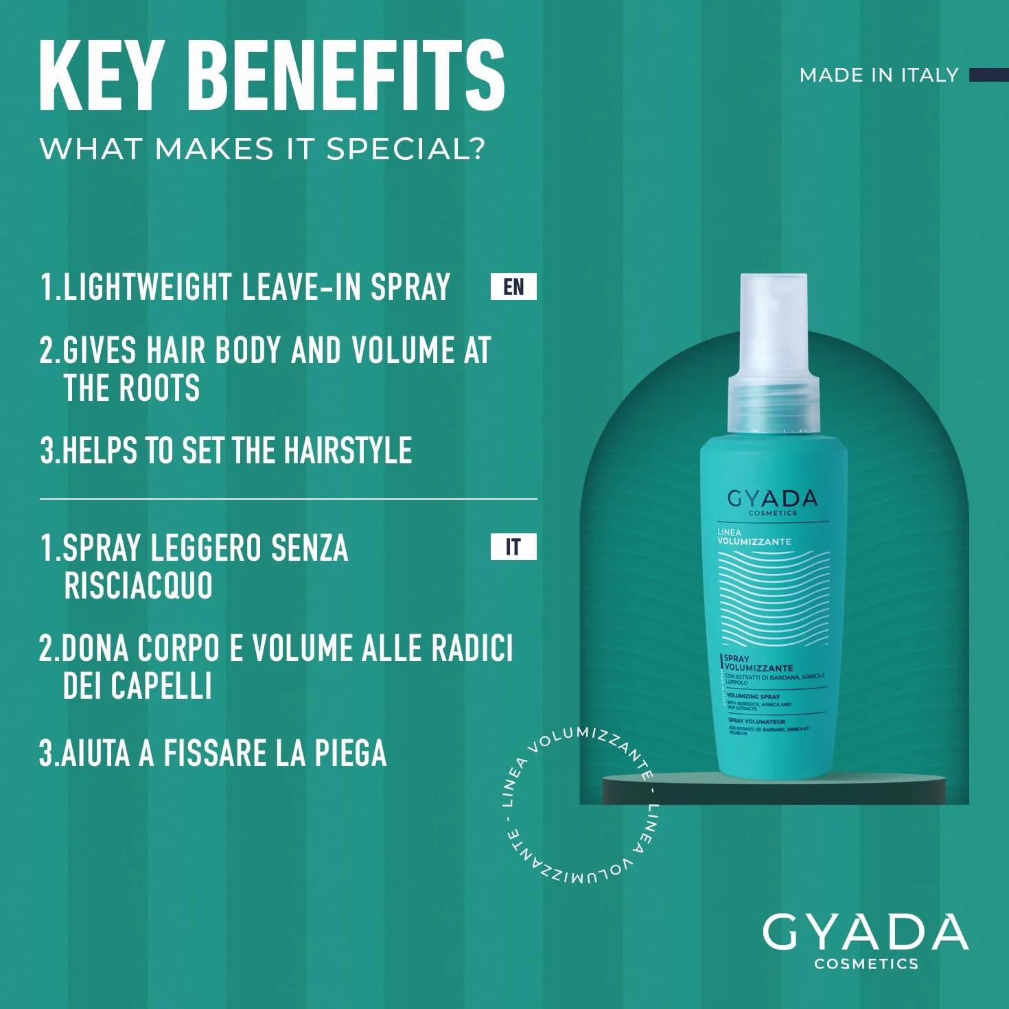 GYADA COSMETICS spray voluminizador para cabellos finos y lisos 125ml