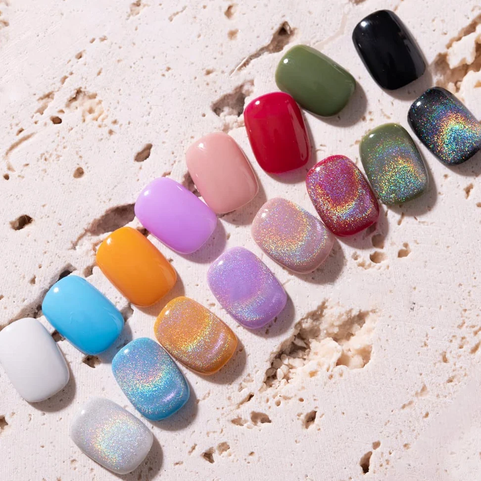 kit esmalte semipermanente Universal Arcoíris Ojo de gato Gel esmalte semipermanente 9D Brillo holográfico Reflectivo Láser Diamante esmalte uñas de gel, palos magnéticos lámpara de uñas de mesa