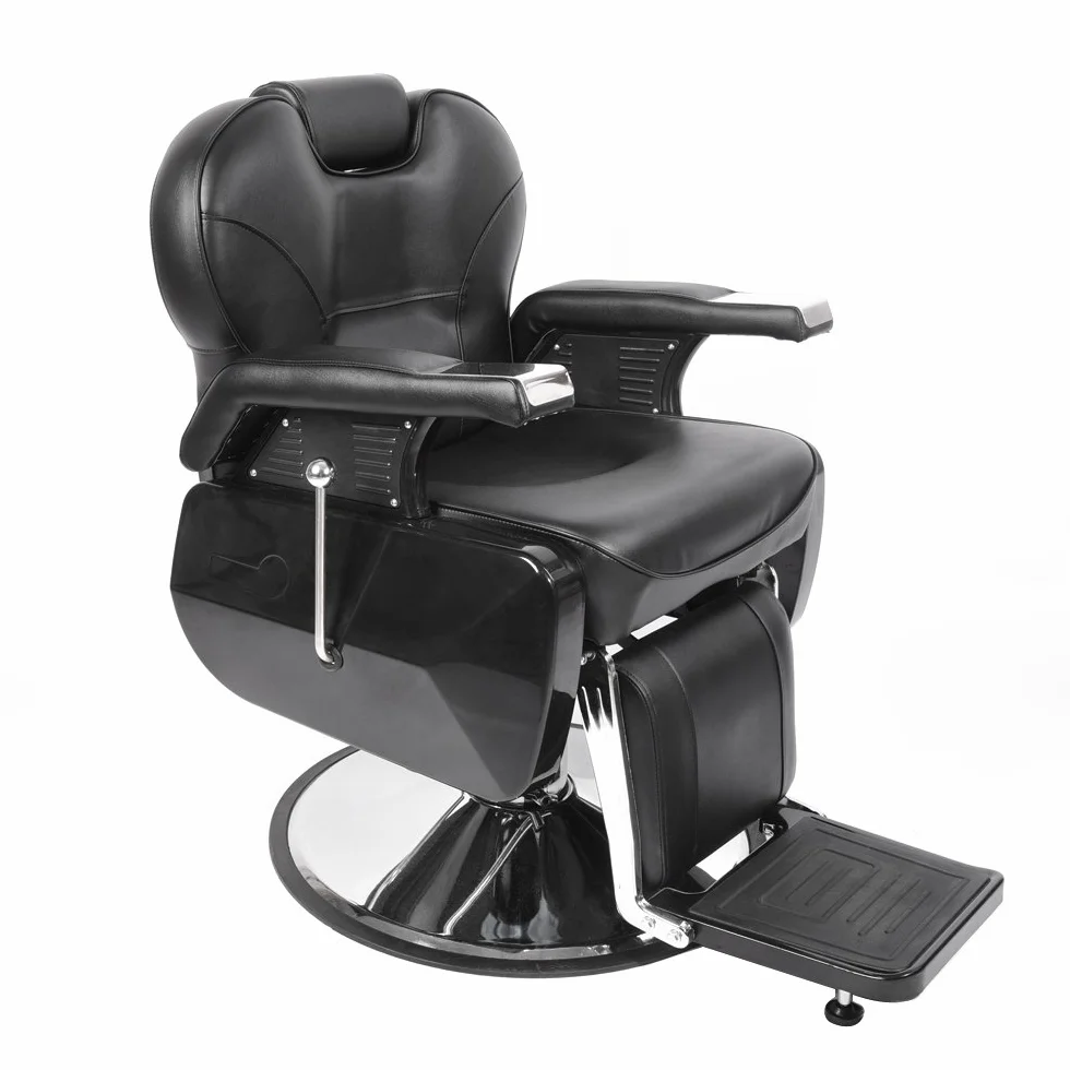 Sillón de Peluquería Reclinable Hidráulica 360º Profesional 96 x 94 x 84 cm Negro