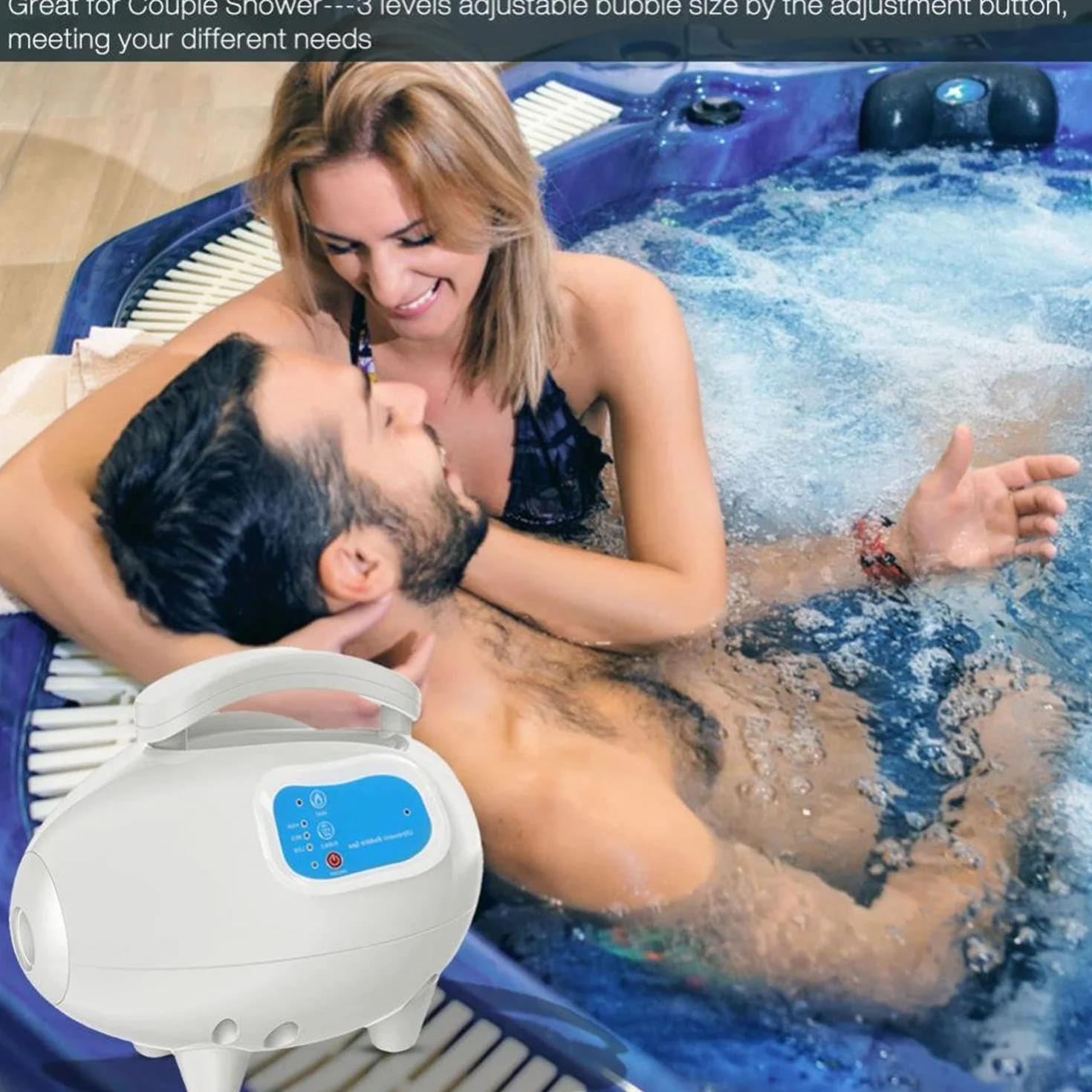 Máquina de spa de burbujas de ozono y bañera de hidromasaje portátil con alfombrilla de spa de baño, relaja y calma los músculos doloridos con nuestra mejor experiencia de spa en casa