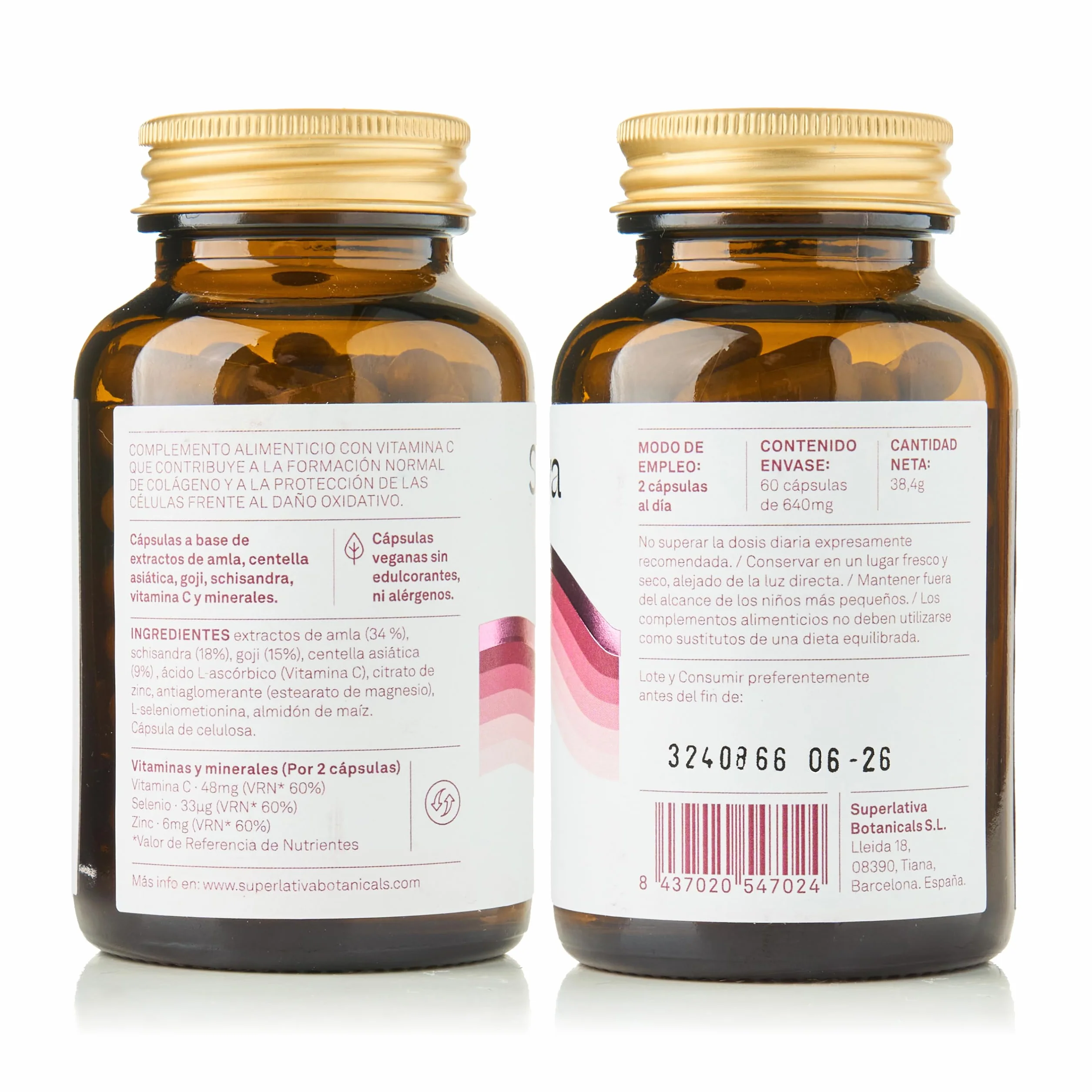 Superlativa Muse Suplemento Antioxidante Vegano 60 Cápsulas con Vitamina C y Adaptógenos
