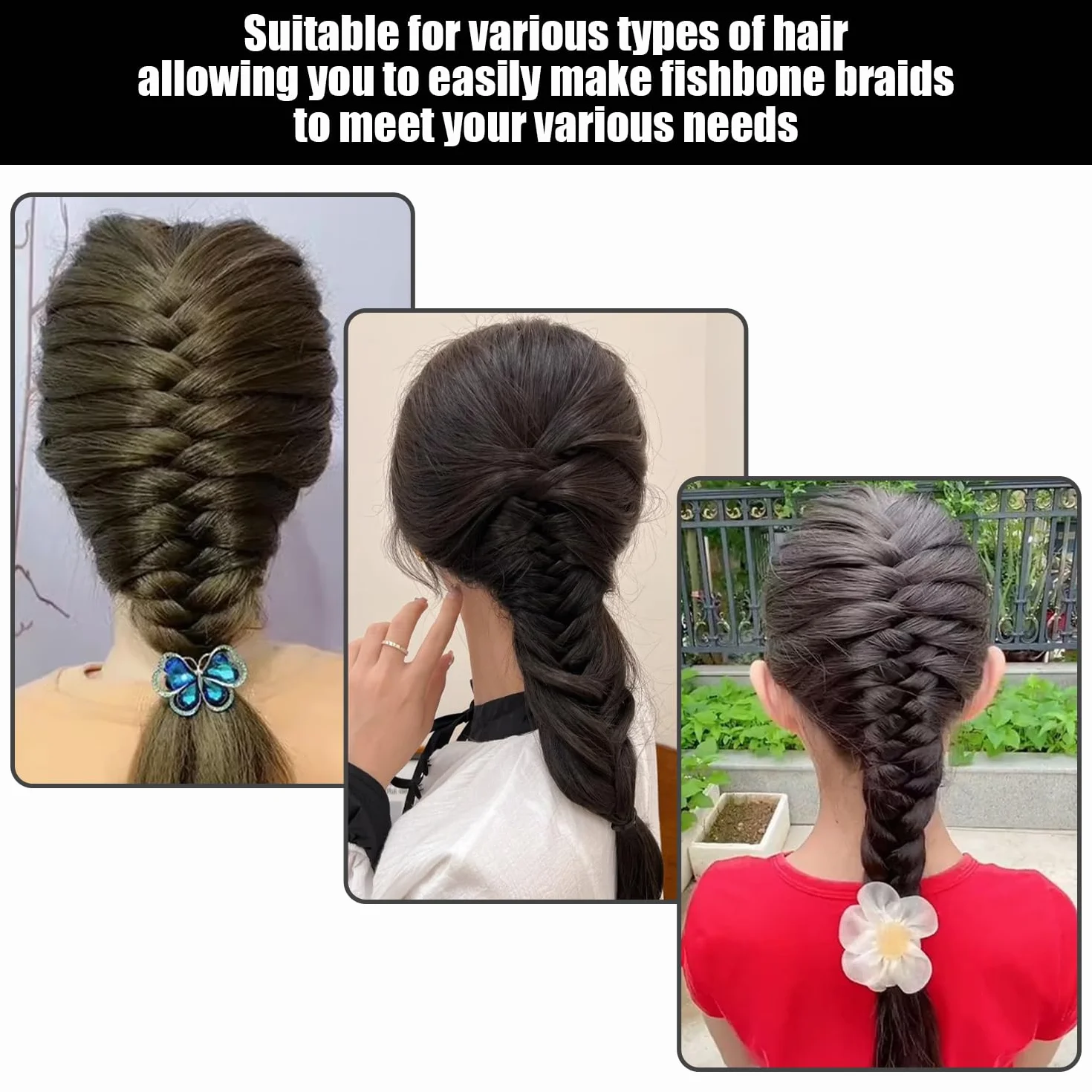Juego de Herramientas para Trenzar el Cabello, 3 Trenzadores en Espiga, Peine y 2 Extractores