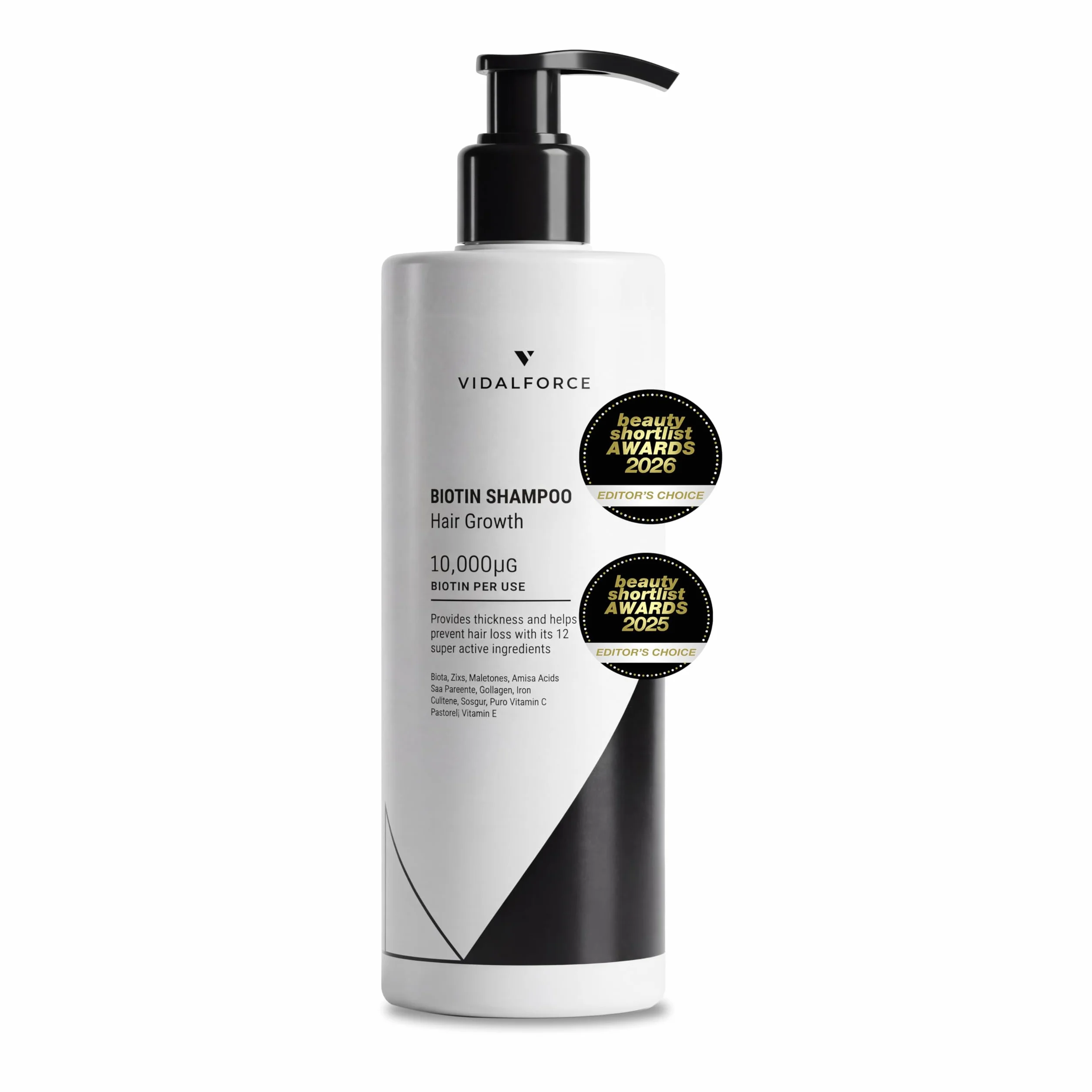 Champú Anticaída Hombre y Mujer con Biotina 10000 mcg, Saw Palmetto, Cafeína, Zinc, Crecimiento Capilar, pH 5.5 Sin Sulfatos 400 ml