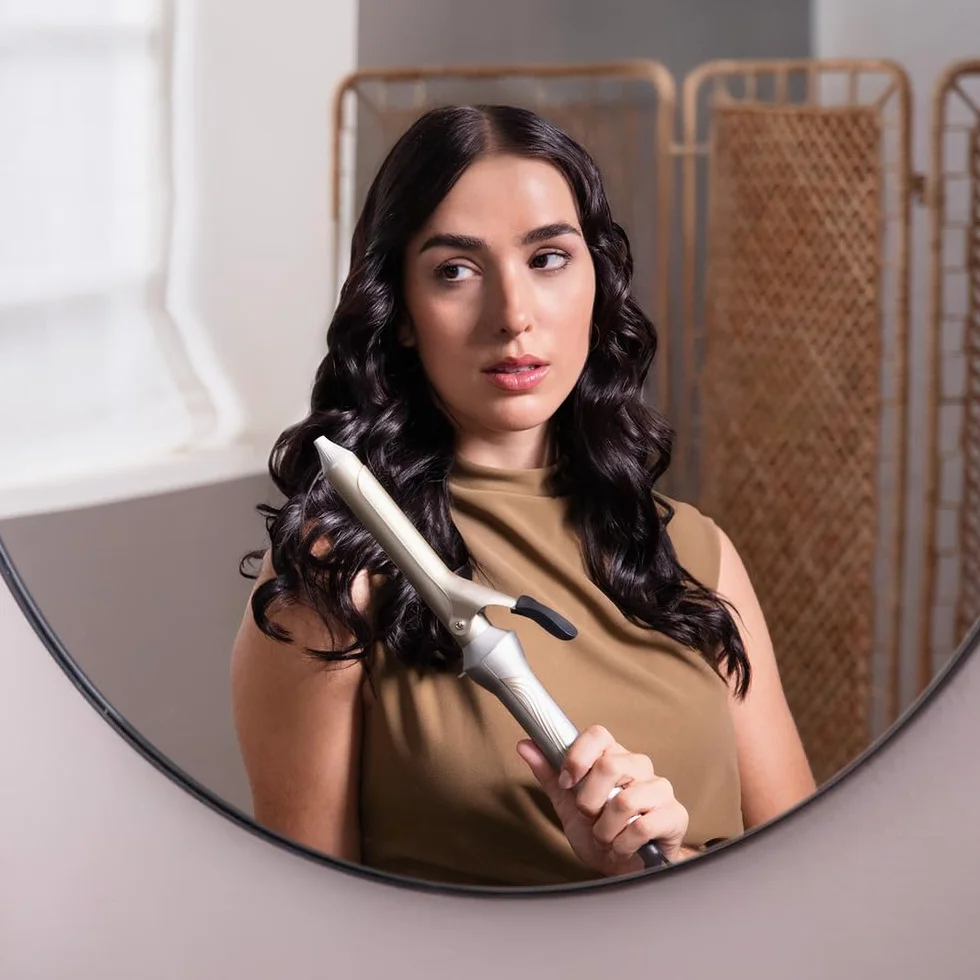 Cecotec Rizador de Pelo 25mm SurfCare CurlClip Cerámica Queratina Aceite de Argán 5 Temperaturas