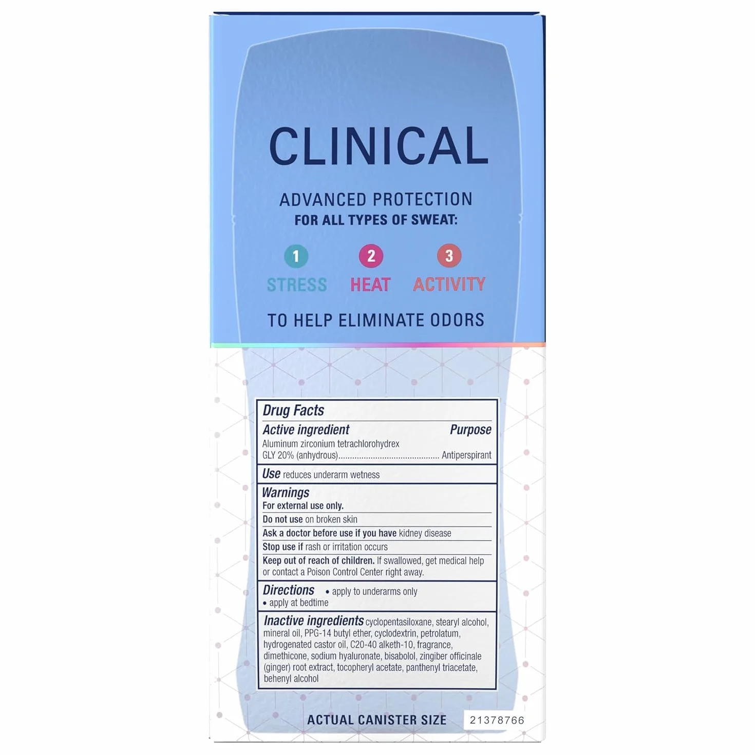 Secret Clinical Strength Invisible Solid Antiperspirant & Deodorant Completely Clean Scent, 1.6 Fl Oz