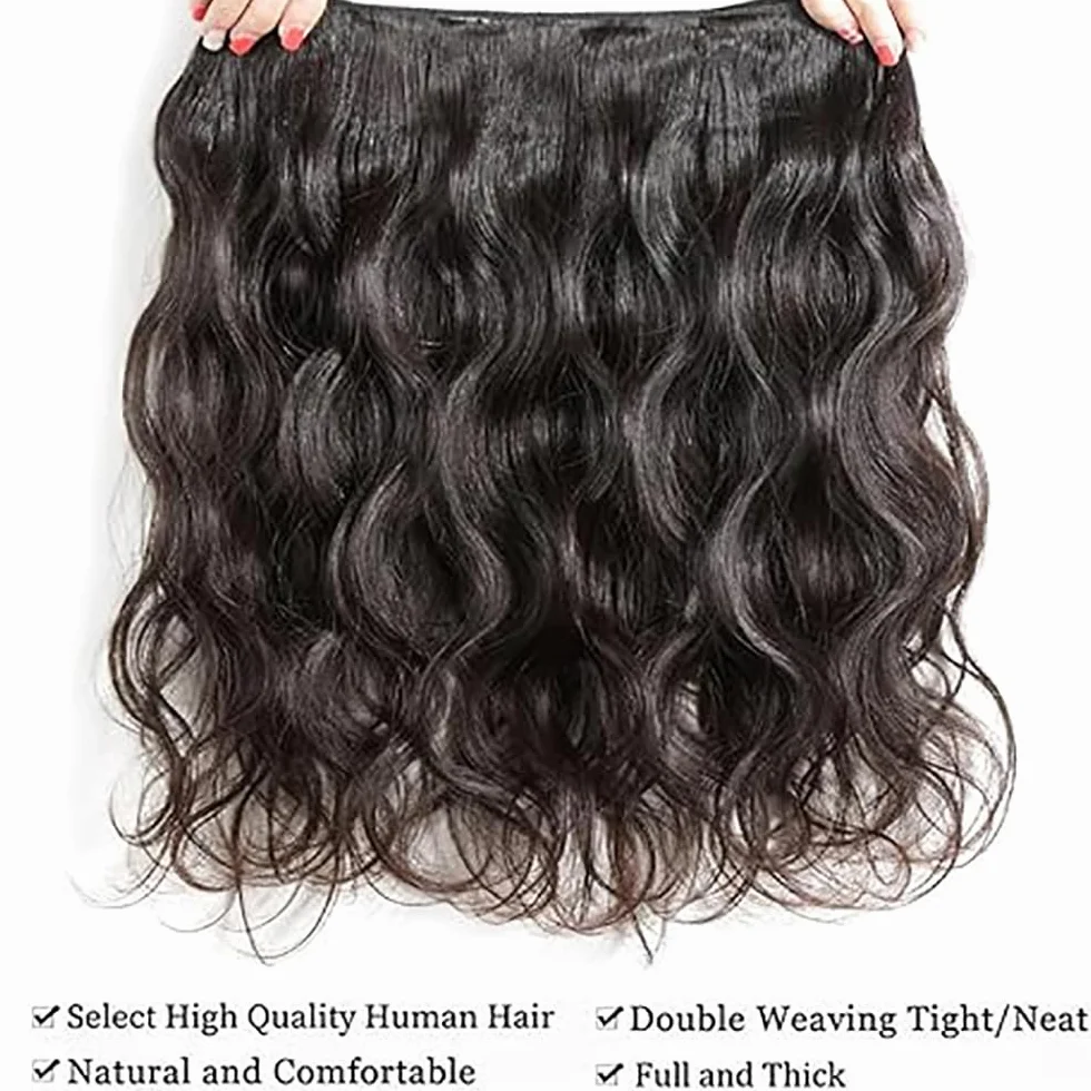 2Shoaiye 50 g #1B BB paquetes de cabello humano 32 pulgadas