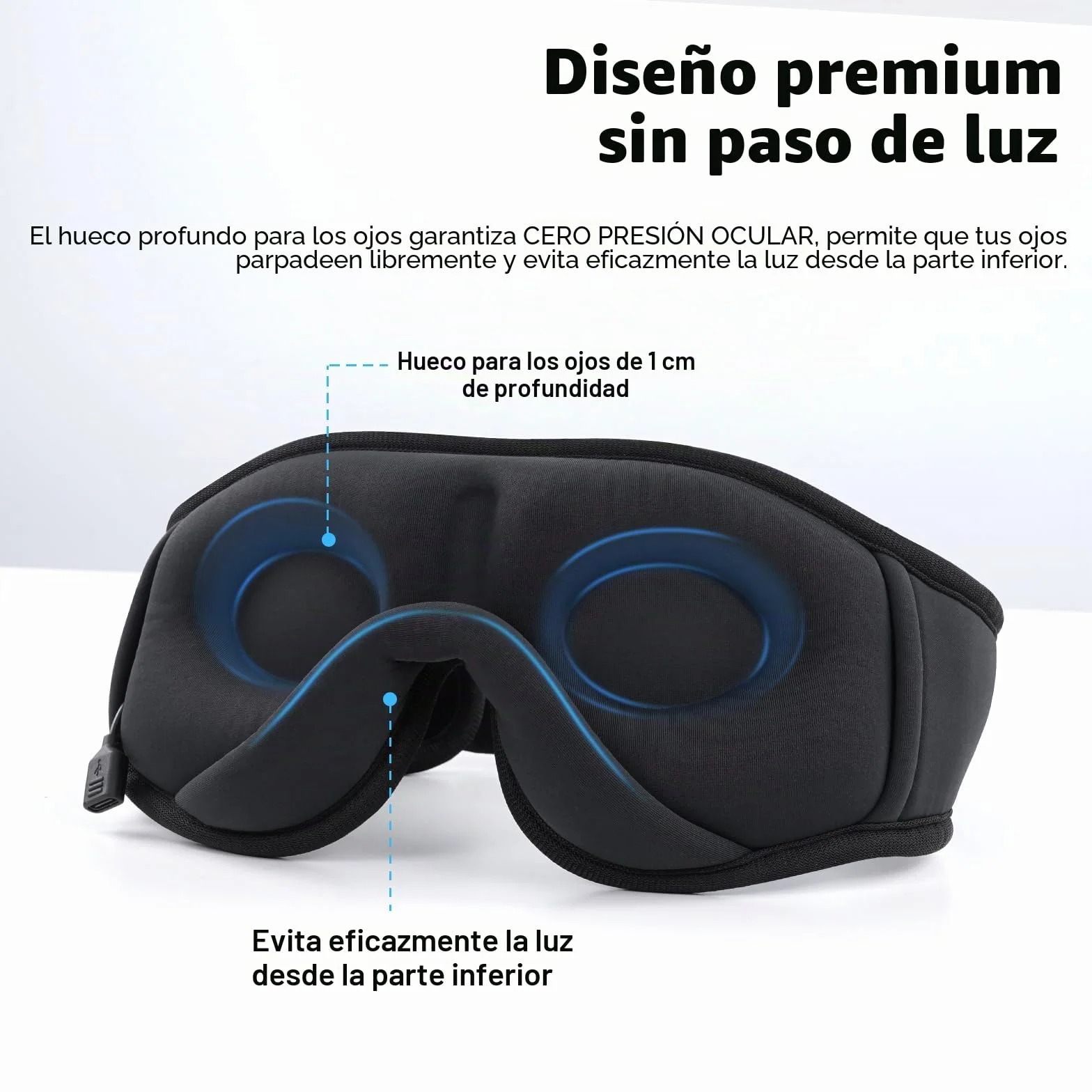 Antifaz para dormir con auriculares Bluetooth, máscara 3D inalámbrica música, regalo para mujeres