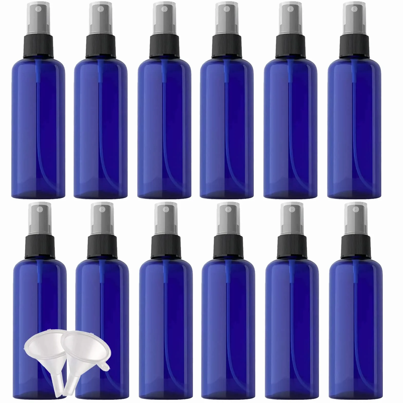 Botellas de Spray Pulverizador 100ml Azul Negro Plastico 24 Piezas para Viaje Cosméticos
