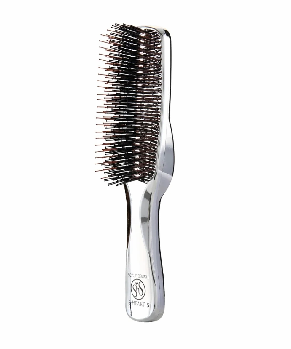 S-HEART-S Scalp Brush Plus Long Silver