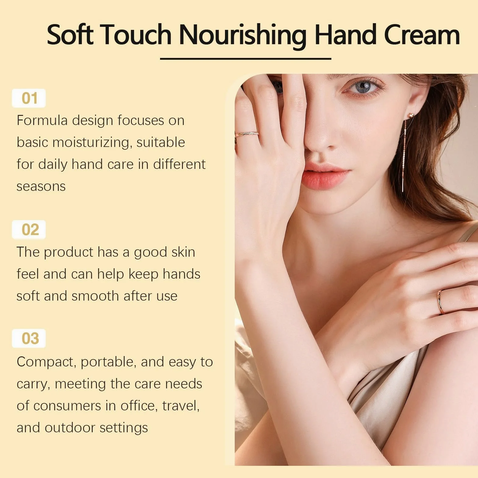 Crema de manos nutritiva con forma de corazón, 50 ml, cuidado hidratante para manos suaves | Crema de manos en embalaje de corazón de moda, fórmula nutritiva e hidratante para suavizar las manos secas a diario