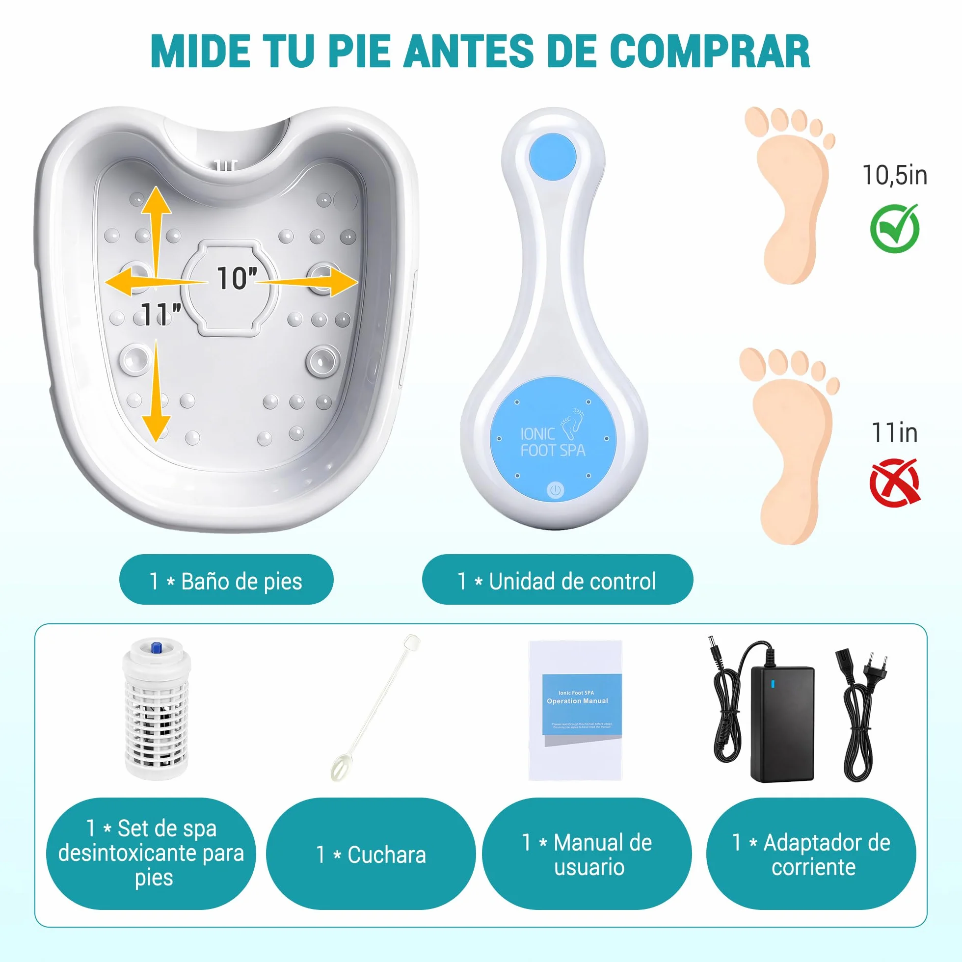 Baño de Pies Iónico Detox, SPA de Un Toque para Casa, Tecnología de Electrolysis y Bienestar