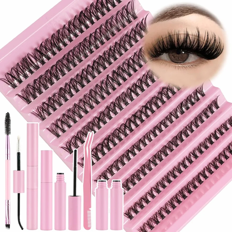 Kit Pestañas pelo a pelo 200 Peças D Curl Extensión de Pestaña para DIY en Casa