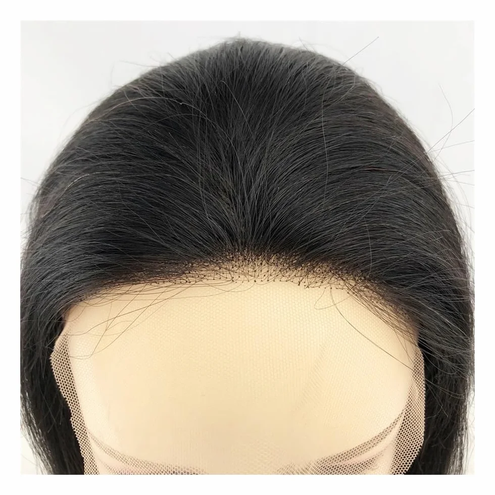 Postizos de cabello humano for mujer, base de encaje suizo de 5 x 5 pulgadas, densidad media, cobertura total, fijación con clips for Thinning Hair(Dark Brown,22inch)