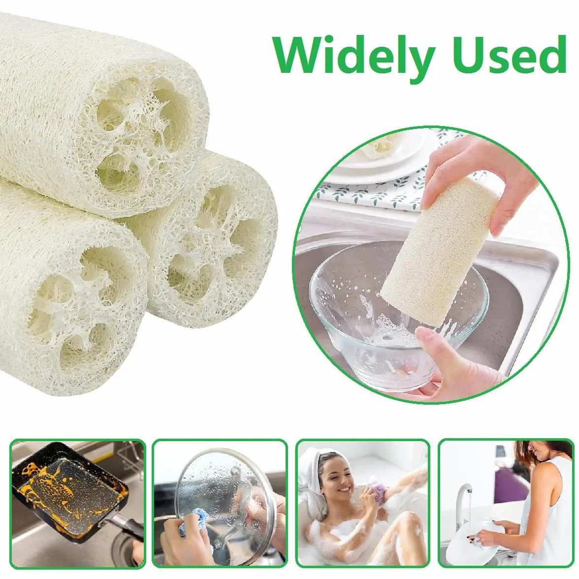 Loofah Natural Scrubber 6 Piezas Esponjas de Luffa Naturales 10cm Limpieza Cocina Baño