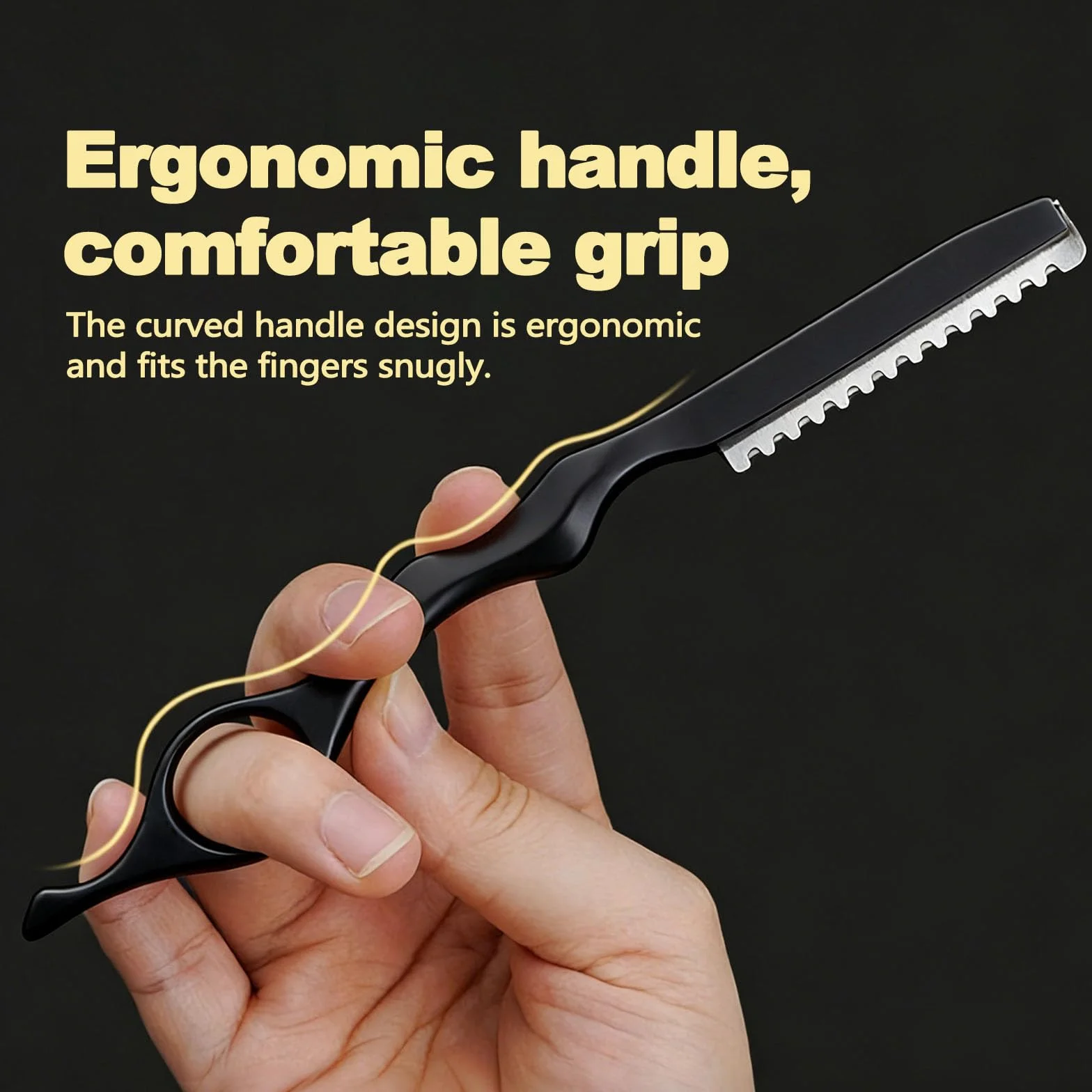 Maquinilla de afeitar profesional de acero inoxidable con corte de pluma negro
