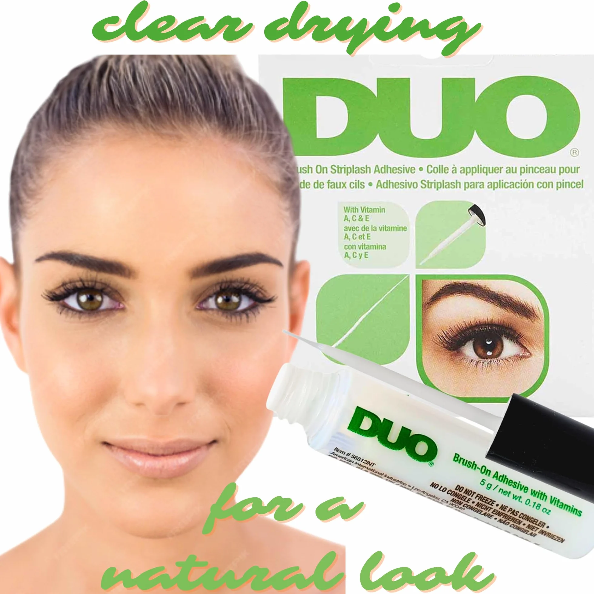 Adhesivo DUO resistente al agua para pestañas y cejas, vegano