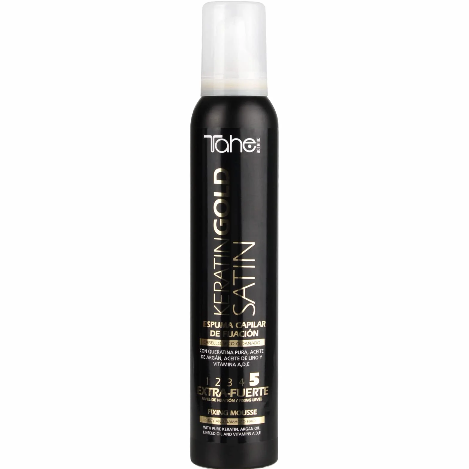 Tahe Botanic Satin Keratin Gold Espuma de fijación para el cabello 200 ml Fijación 5