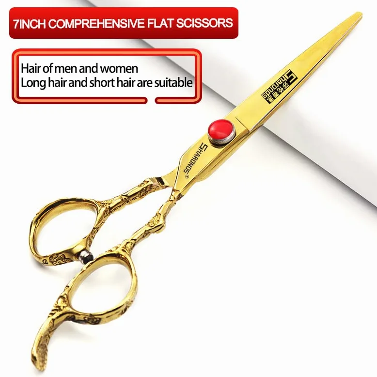 Tijeras profesionales de 7 pulgadas, tijeras de corte de pelo japonesas de acero inoxidable para peluquería (2 piezas set-C)
