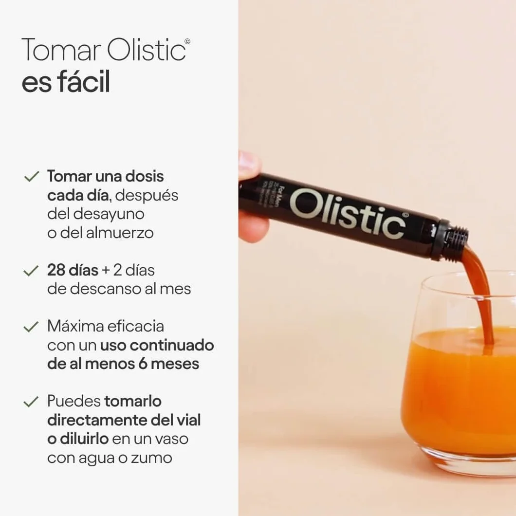 Olistic MEN Complemento Alimenticio Anticaída de Cabello 28 Ampollas