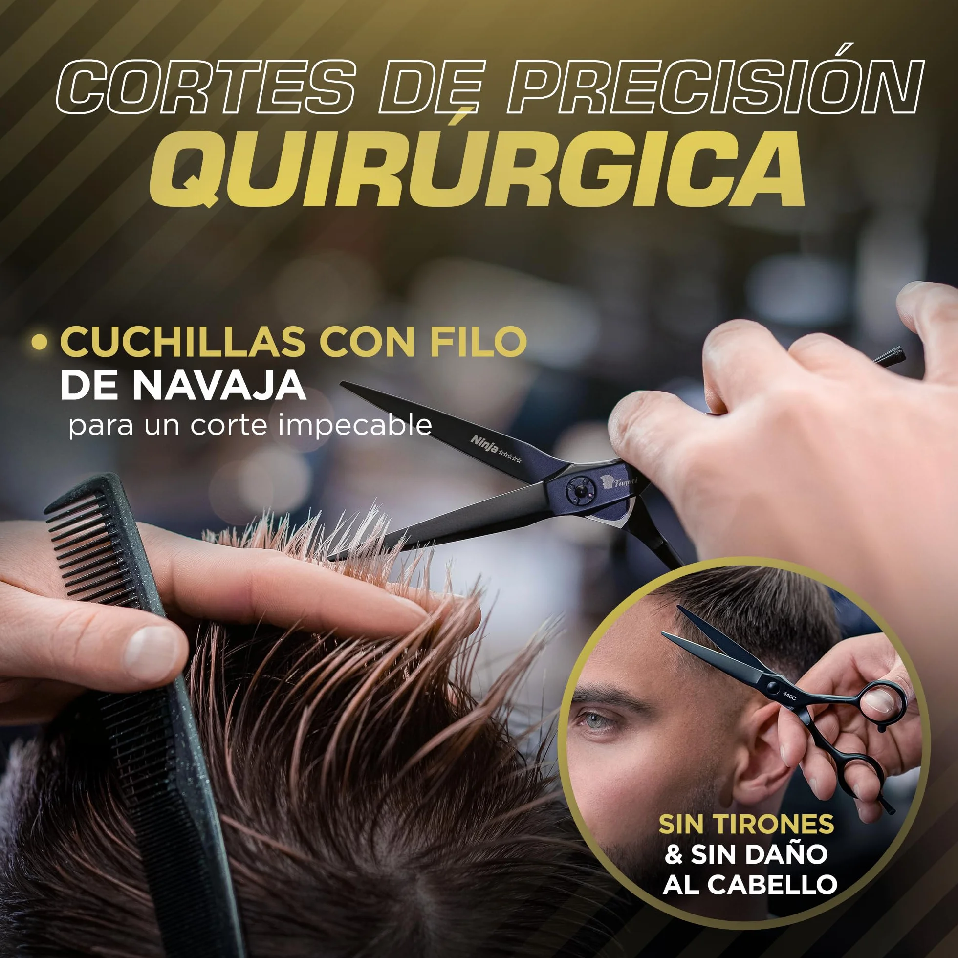 Fagaci Tijeras Peluqueria Profesional 5.5 Pulgadas Acero 440C Para una Precisión Superior, Afilado Duradero Tijeras Cortar Pelo Cuchillas Extremadamente Afiladas