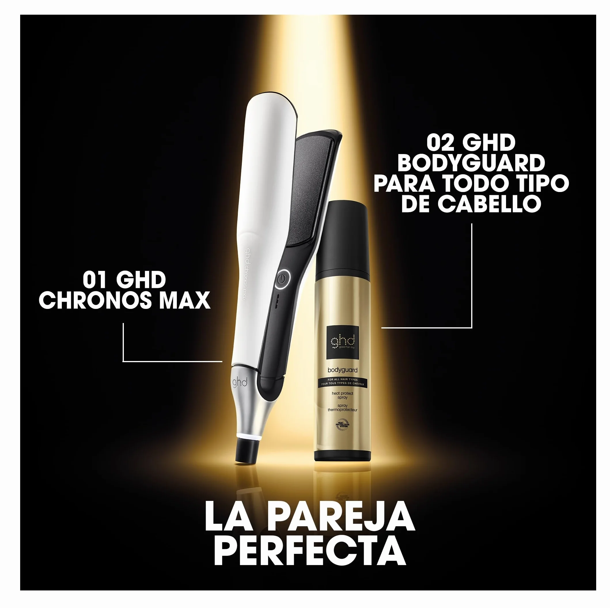 ghd Chronos Max Plancha de Pelo Profesional, Styler con Placas 85% más Anchas, Peinado 3x Más Rápido, Sin Daño Calor Extremo