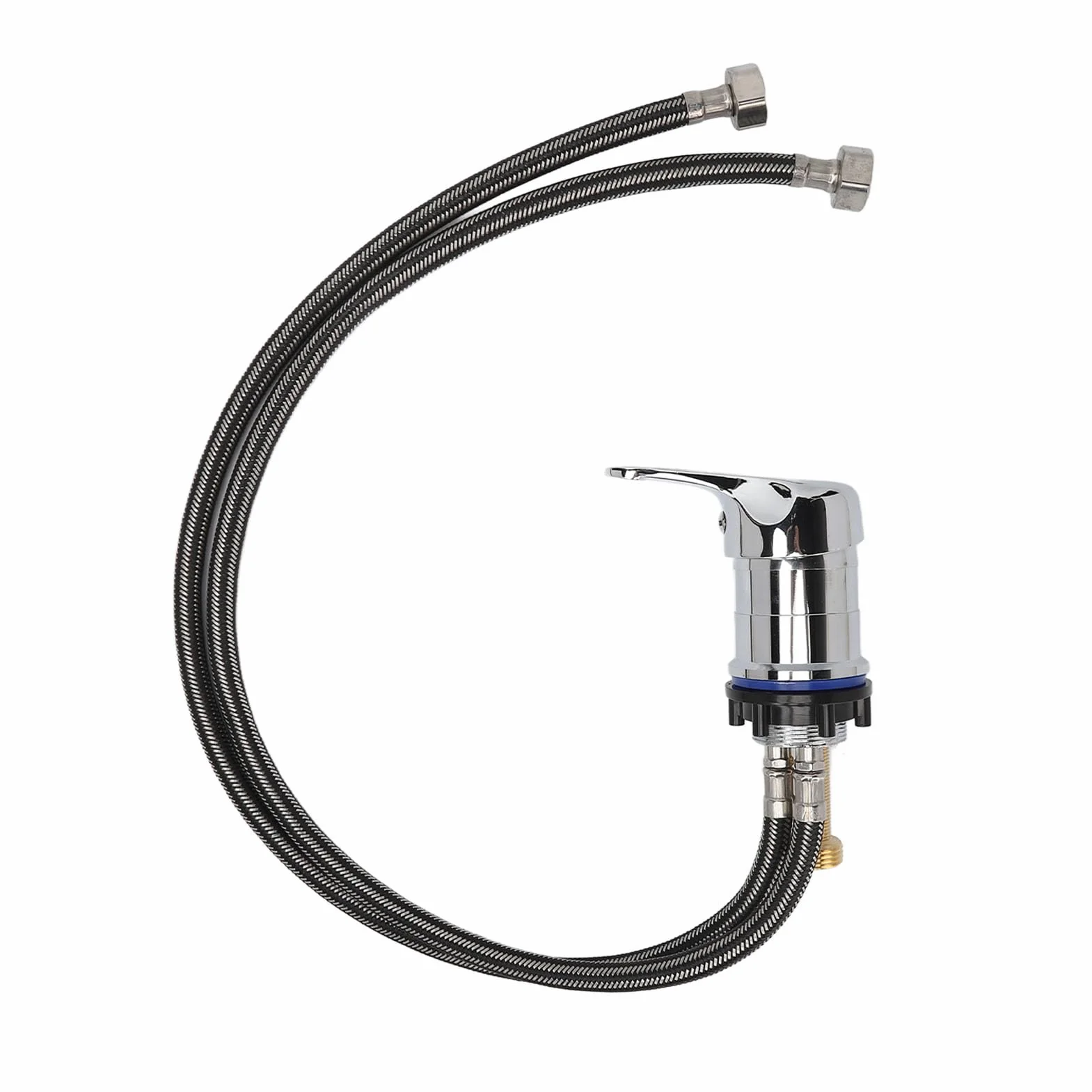 Grifo Mezclador para Lavabo de Champú de Salón, Aleación de Zinc, Frío y Caliente, Tubo de 70 cm