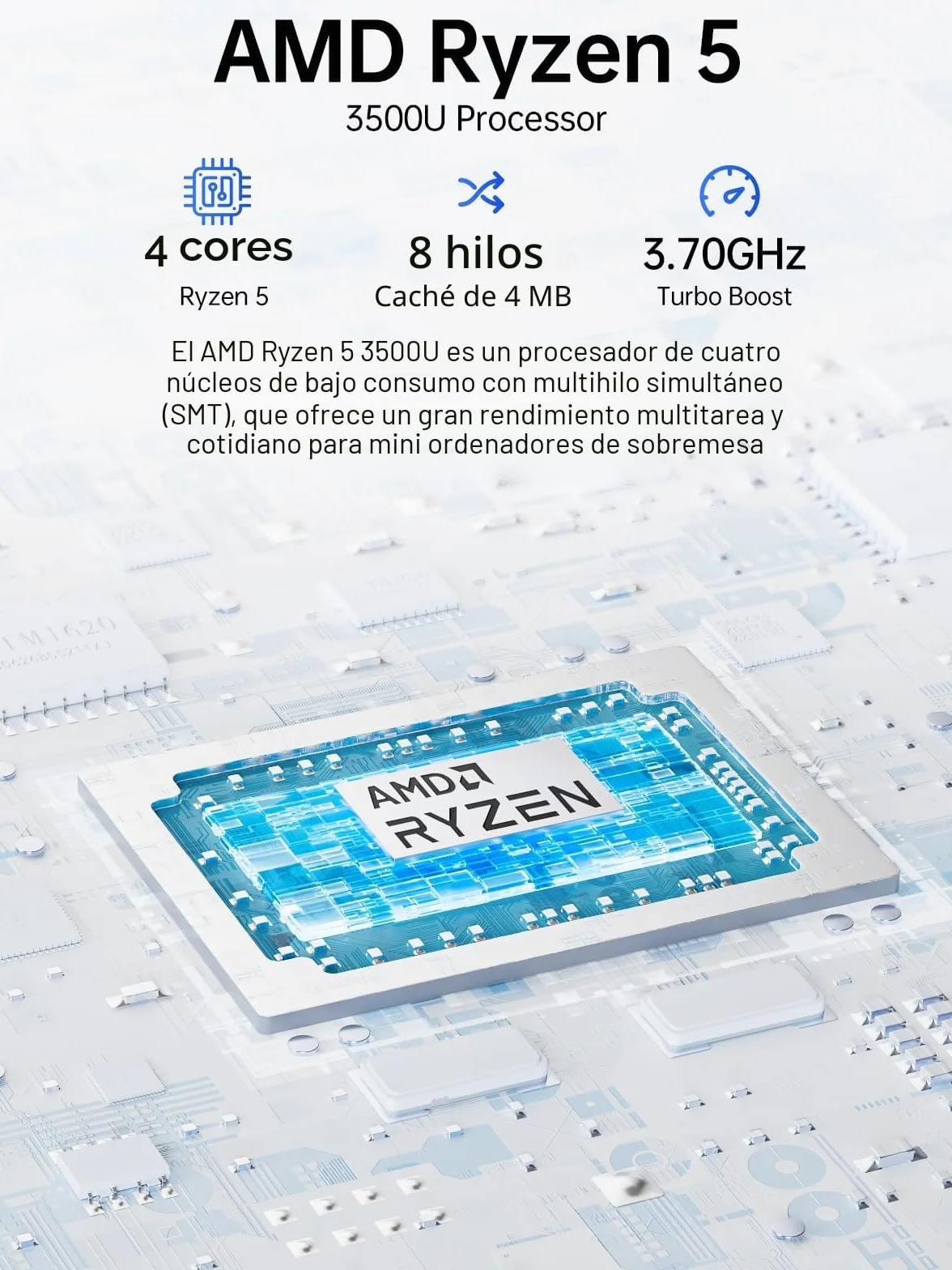 GMKtec G10 Mini PC Ryzen 5 3500U 16GB RAM 512GB SSD 2.5GbE LAN Triple 4K WiFi Bluetooth USB-C DP