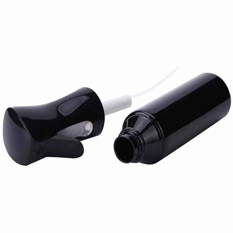 Botella Pulverizador Agua 160ML Negro Recargable 360° Gatillo Ergonómico para Cabello Rizado Peluquería