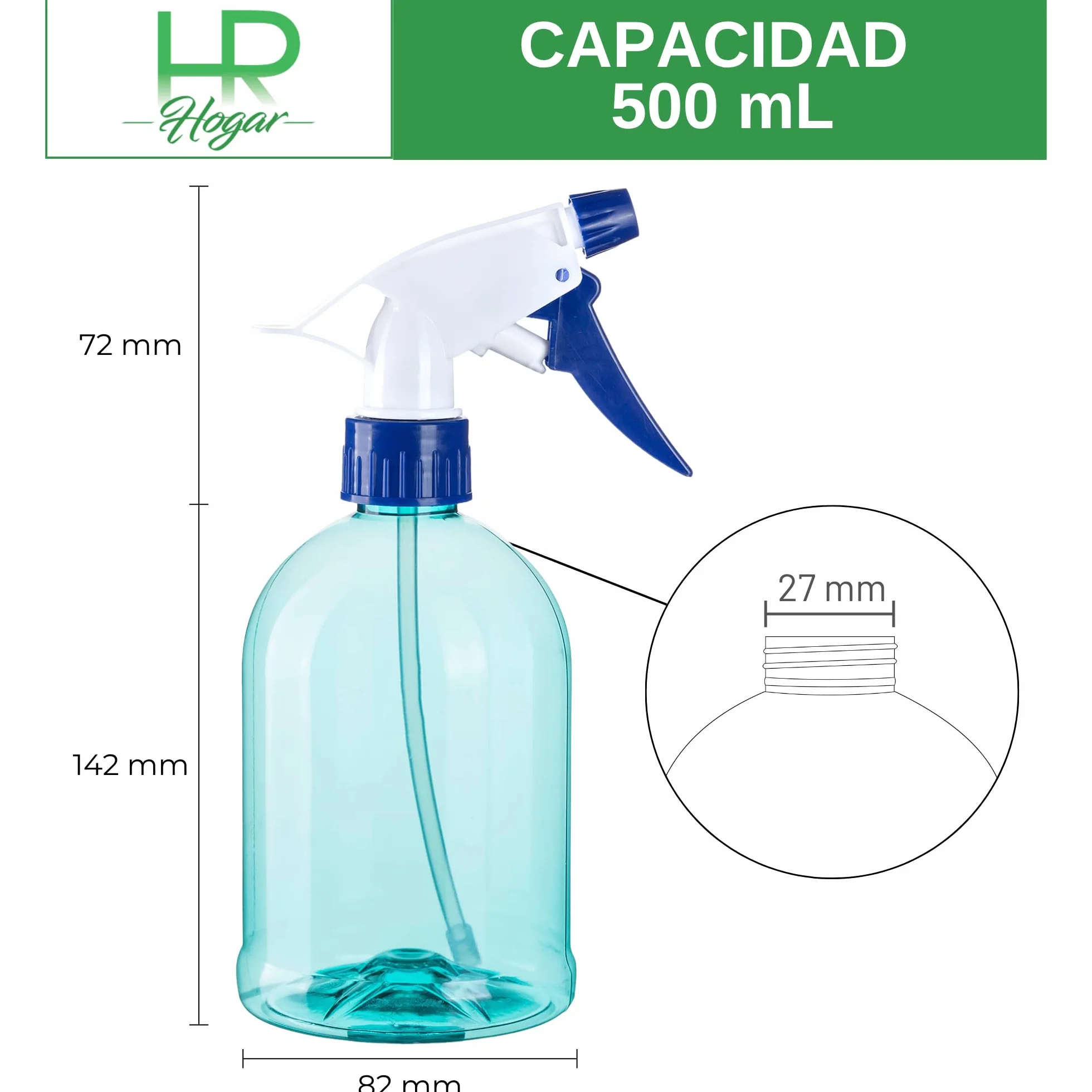 Botella Pulverizador Spray 250 mL Pack 3 Colores Plástico PET Reciclable Boquilla Regulable