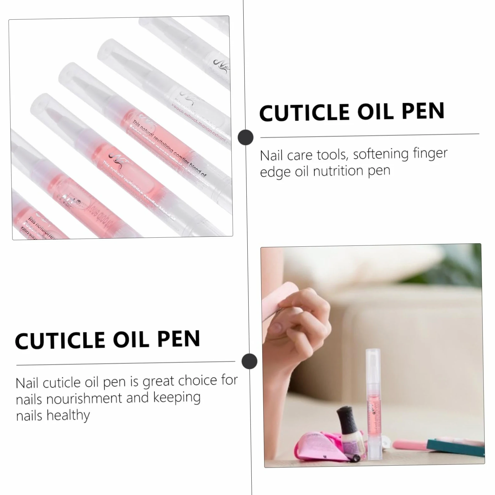 Ipetboom 24piezas Esencial Para Uñas y Cutículas Bolígrafos De Nutriente Para Reparar y Revitalizar Uñas Para Uso Personal o Salones De Belleza