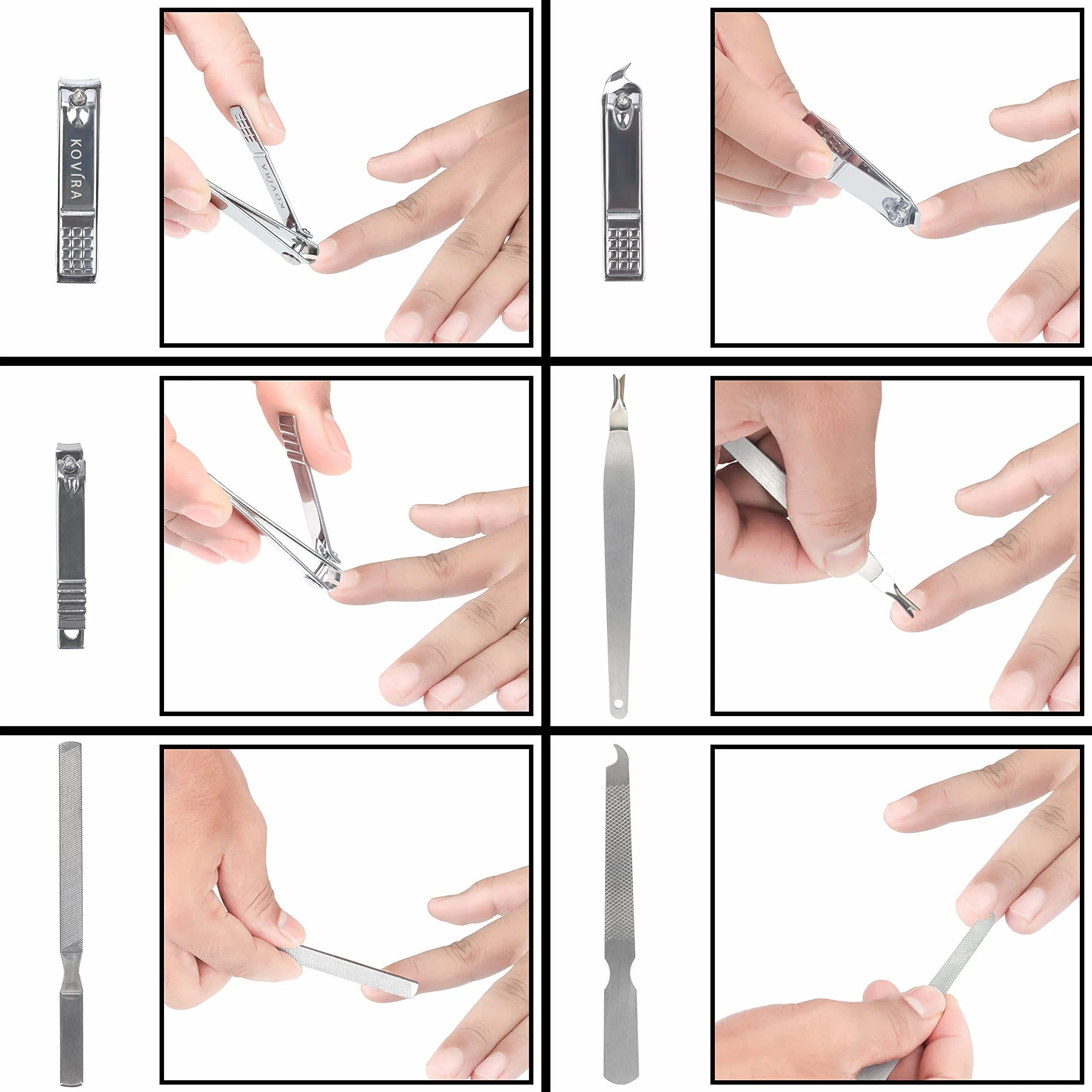 Set de Manicura Pedicura 19 Piezas Acero Inoxidable Cortauñas Estuche Lujo