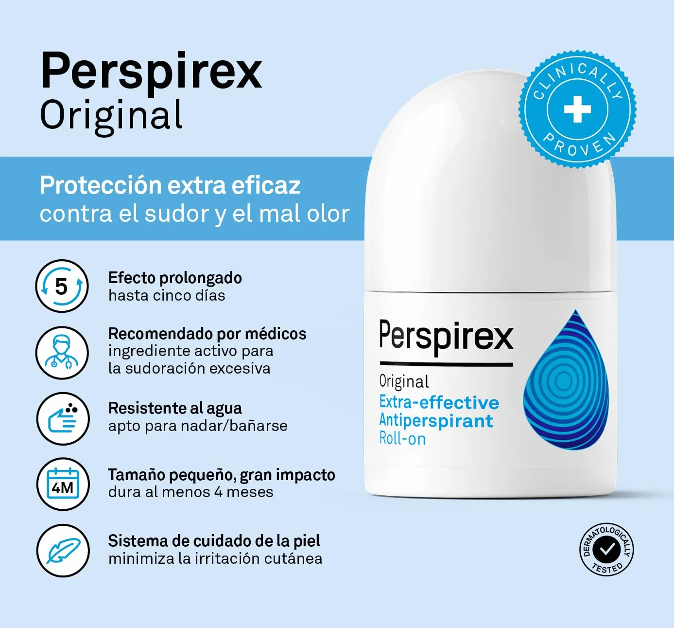 Perspirex Original Desodorante Antitranspirante Axilas Roll On 20 ml