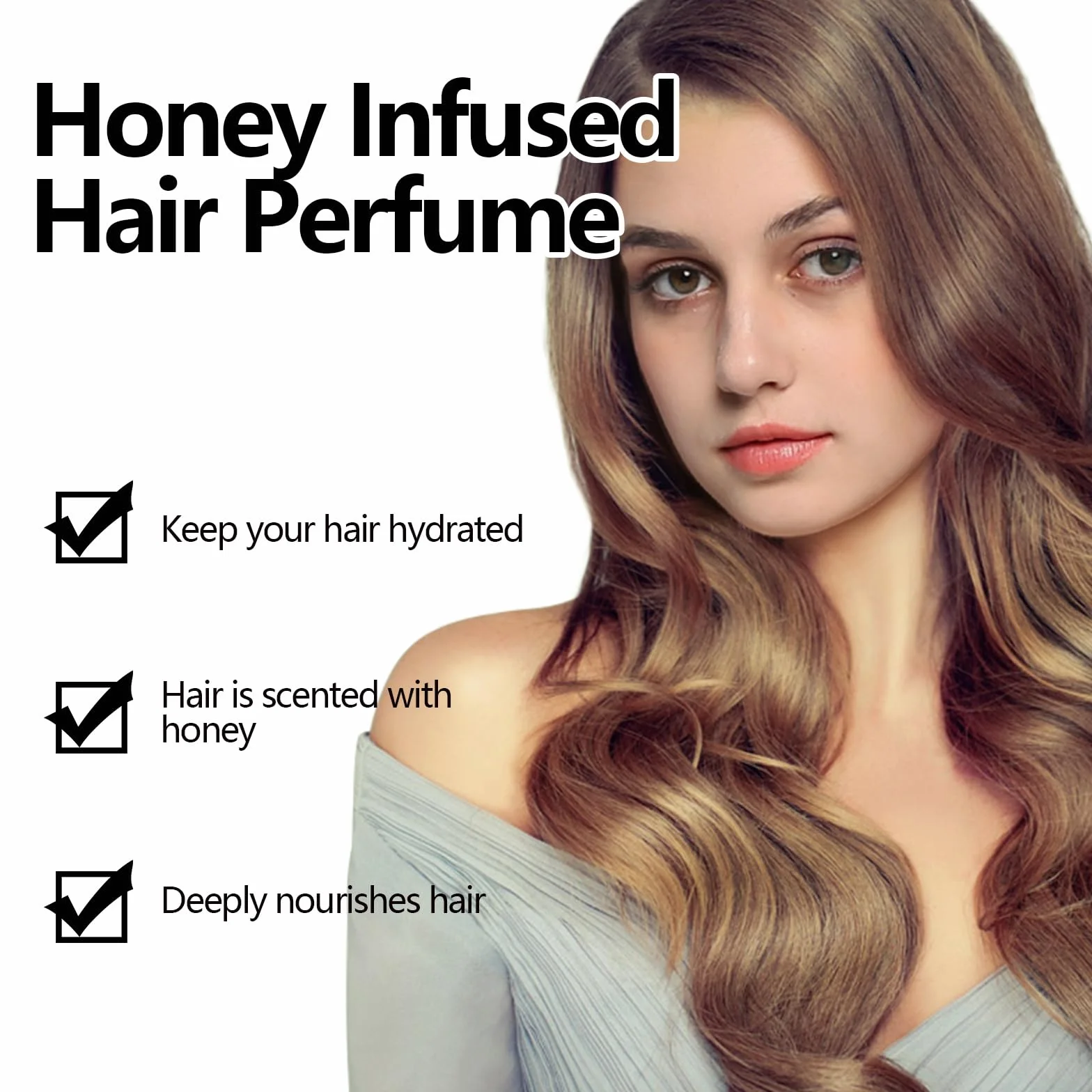 Perfume para cabello de mujer con feromonas, spray nutritivo e hidratante de miel
