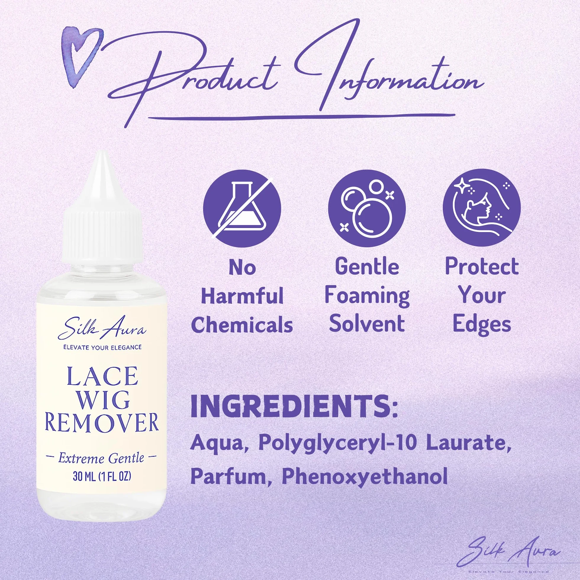 Removedor de pegamento para pelucas de encaje frontal, suave con la piel, 30 ml