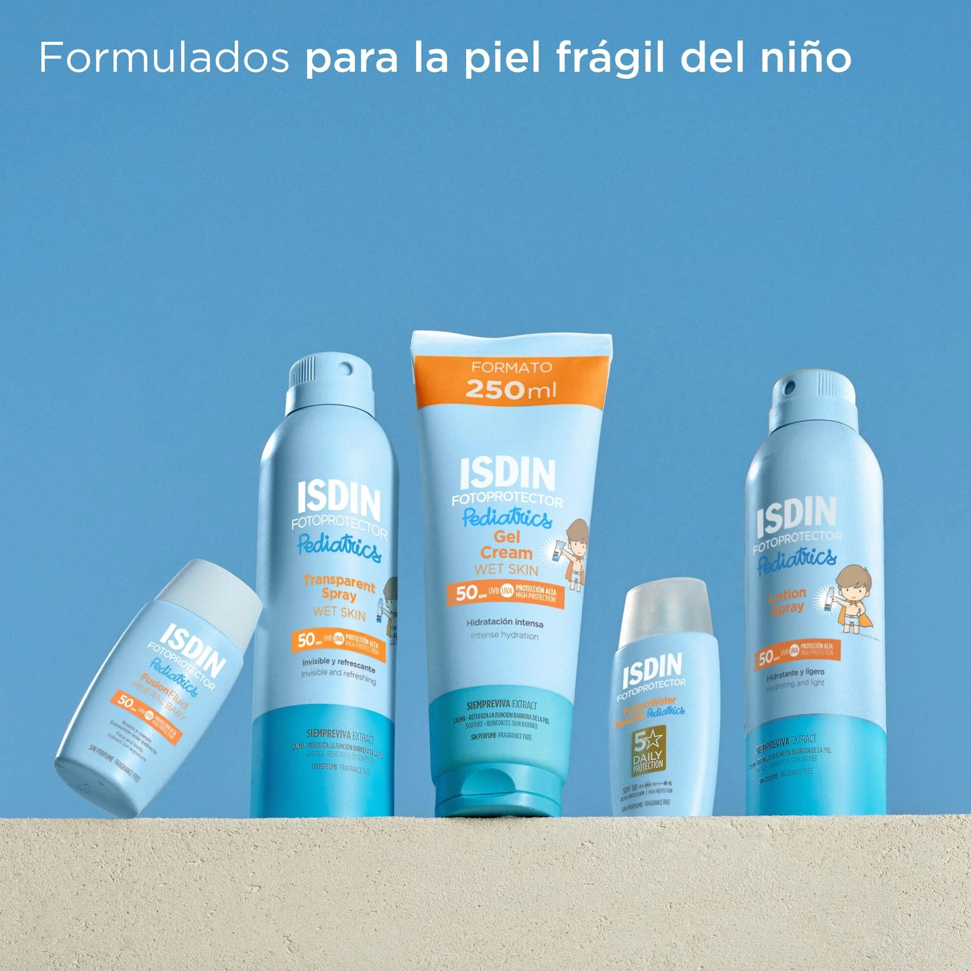 ISDIN Pediatrics Transparent spray SPF 50 protector solar corporal para niños 250 ml